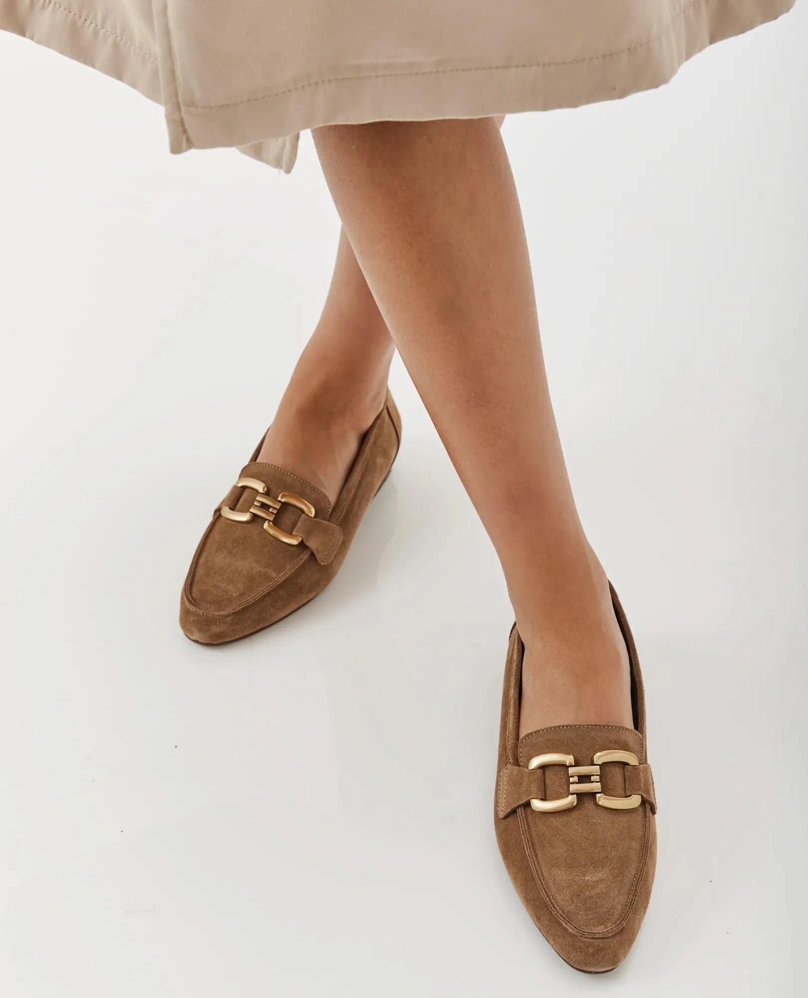 נעלי מוקסין לנשים עשויות עור איכותי דגם שני| נעלי מוקסין-בי יוניק