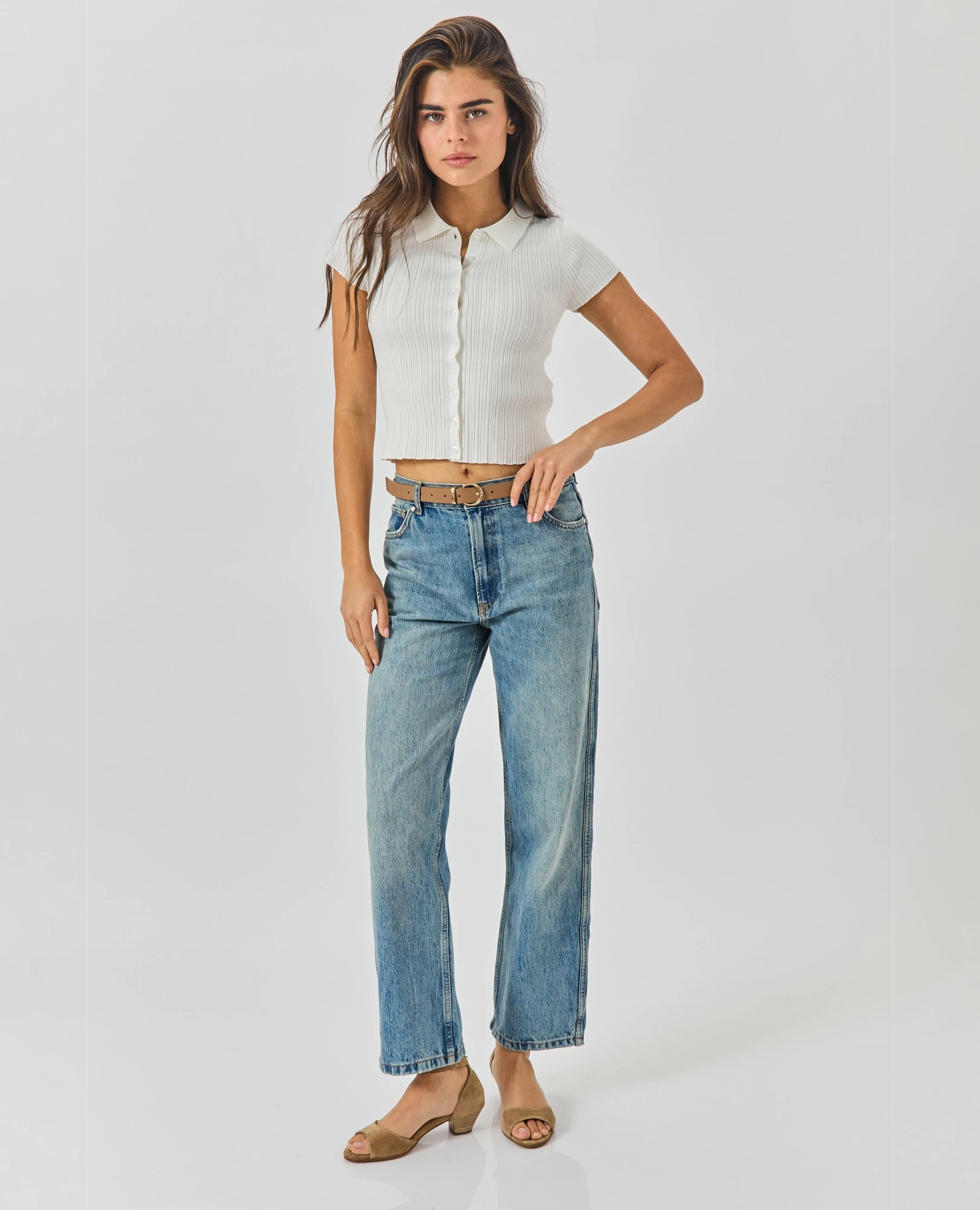 סנדלי עקב נמוך - ברוניקה - B Unique - סנדלים