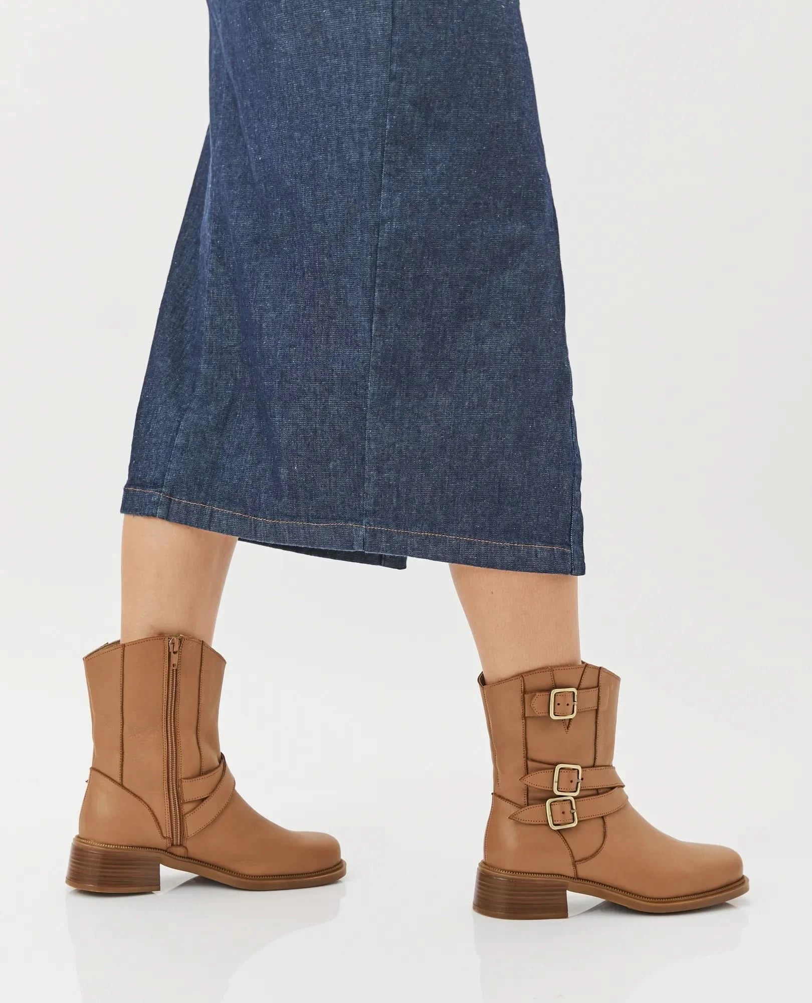 מגפוני נשים מעור איכותי דגם קורטני | מגפונים לנשים - בי יוניק