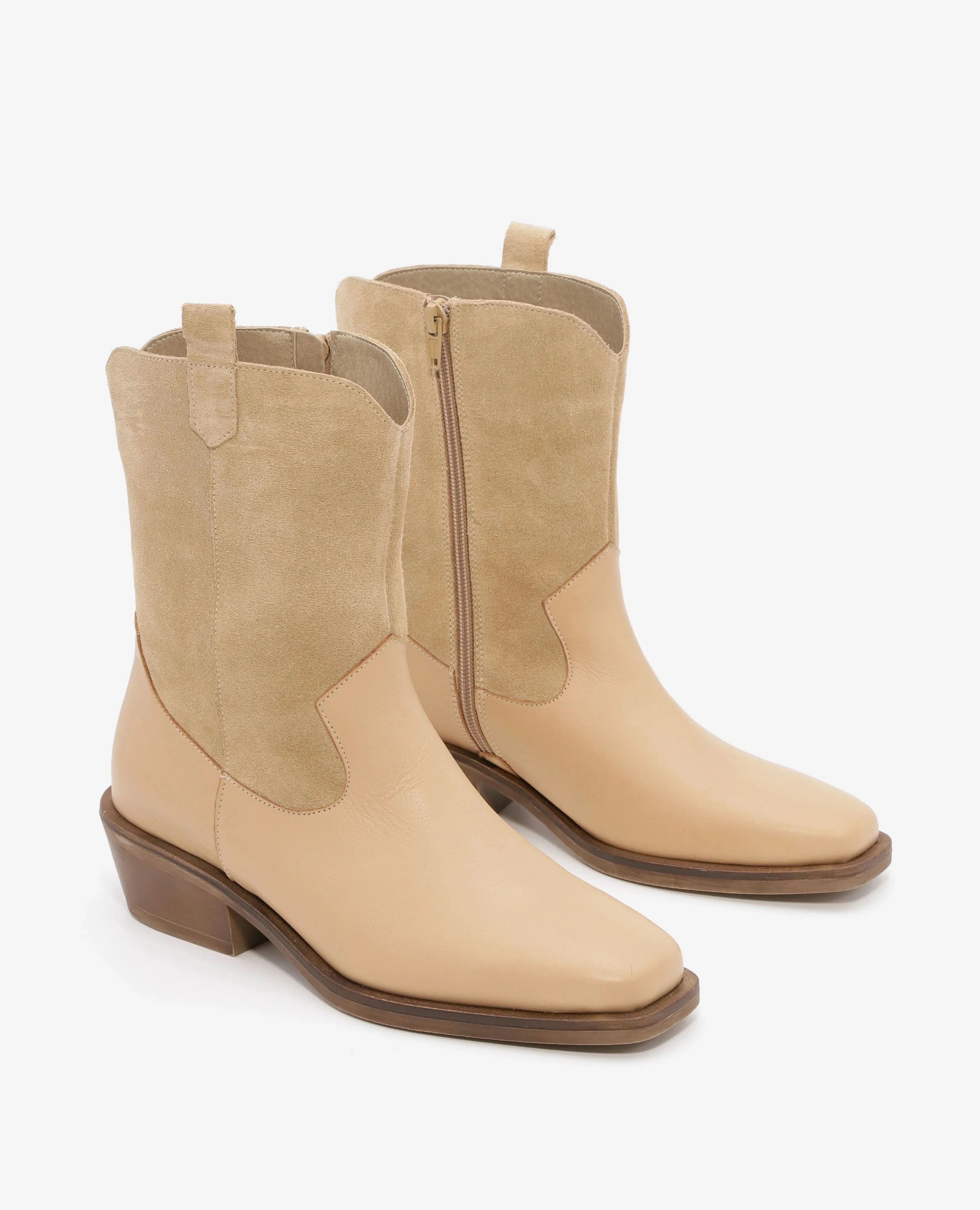 מגפוני בוקרים מעור בשילוב זמש- דגם תבור- בחנויות ובאתר בי יוניק