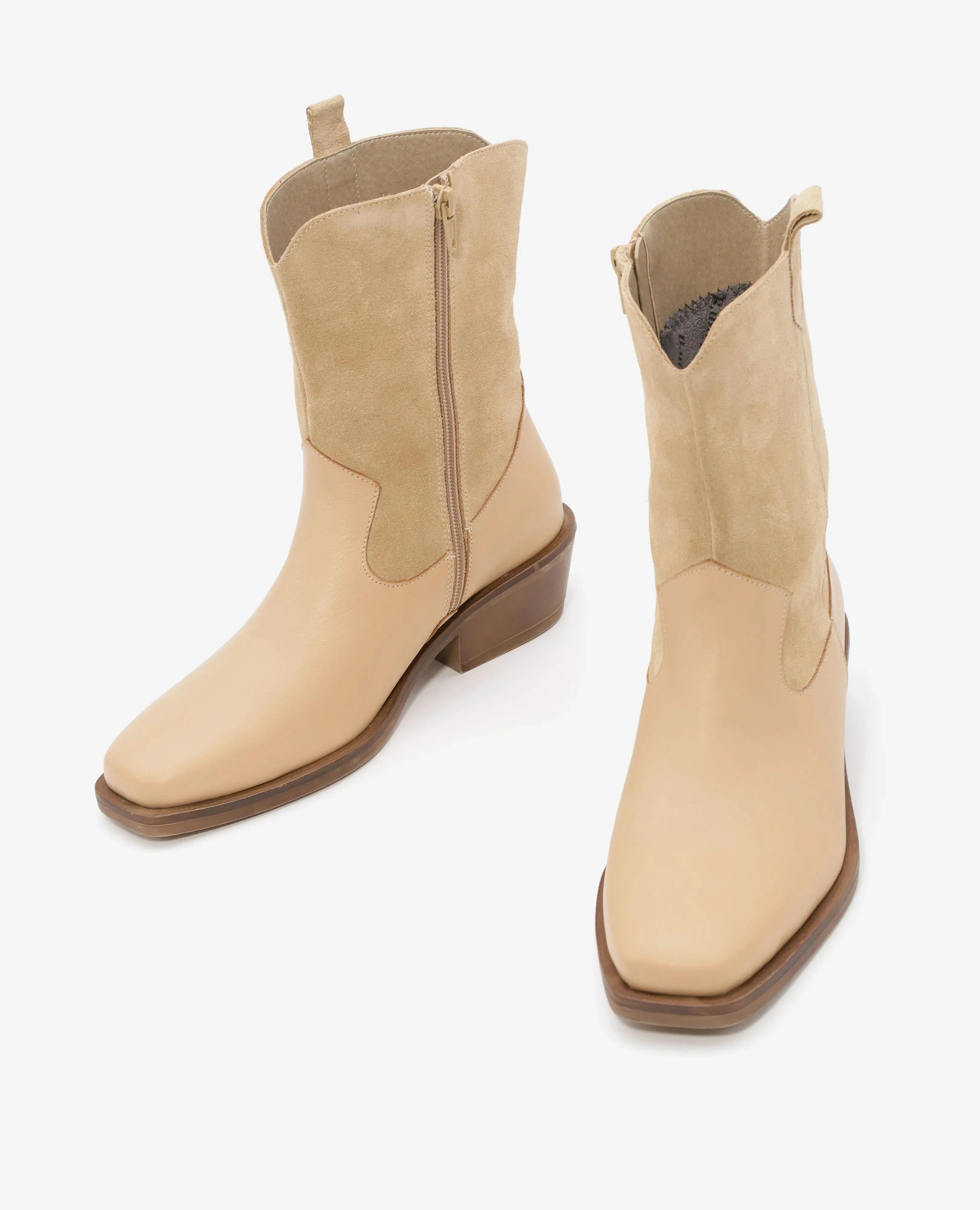 מגפוני בוקרים מעור בשילוב זמש- דגם תבור- בחנויות ובאתר בי יוניק