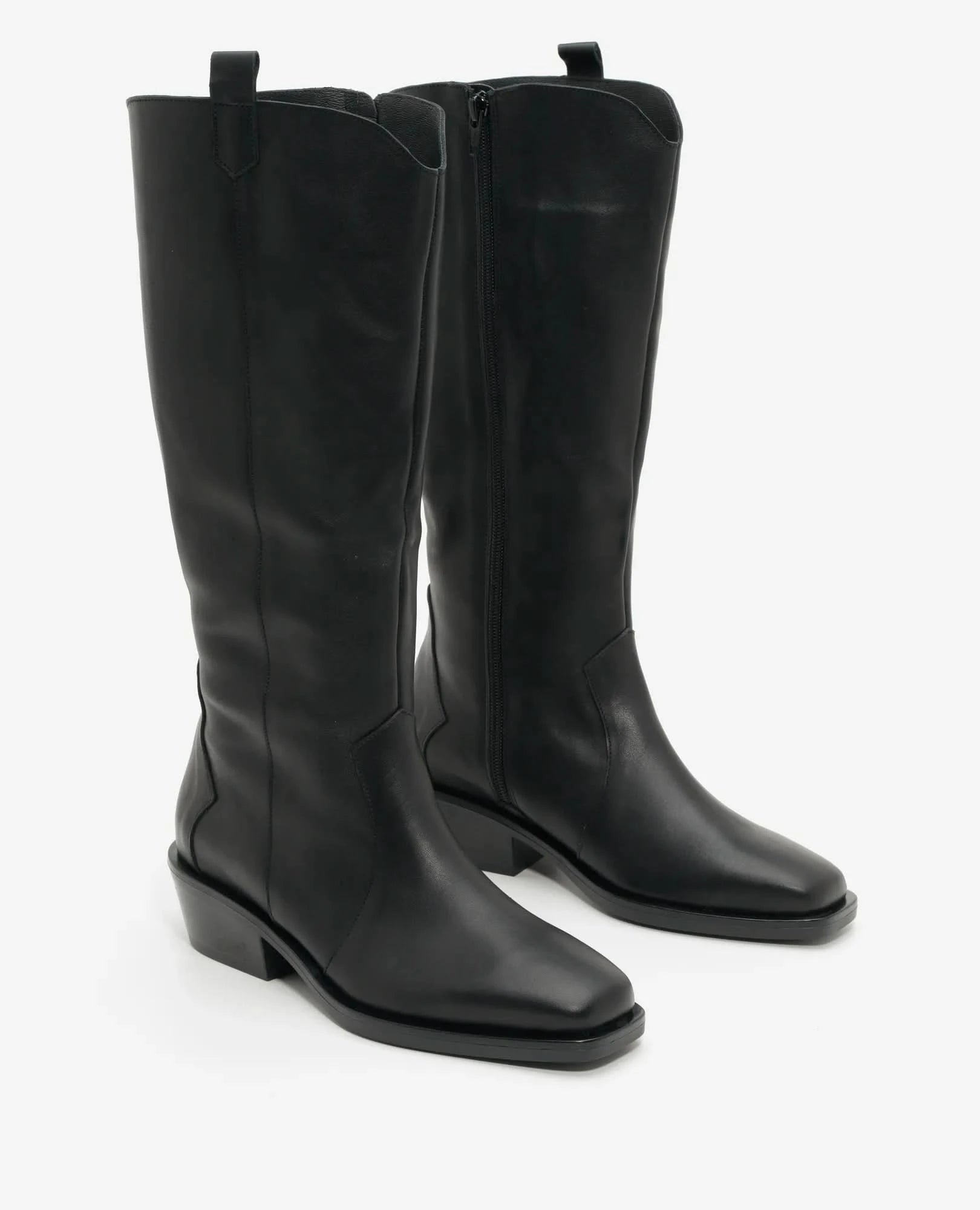 מגפי עור בעיצוב בוקרים קלאסי דגם יסמין | מגפיים לנשים בי יוניק