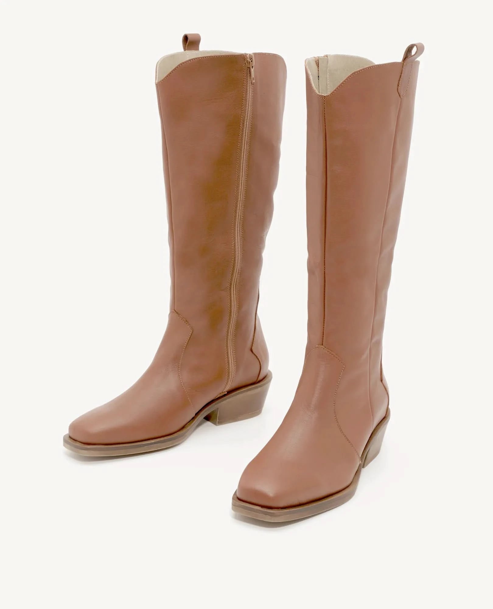 מגפי עור בעיצוב בוקרים קלאסי דגם יסמין | מגפיים לנשים בי יוניק