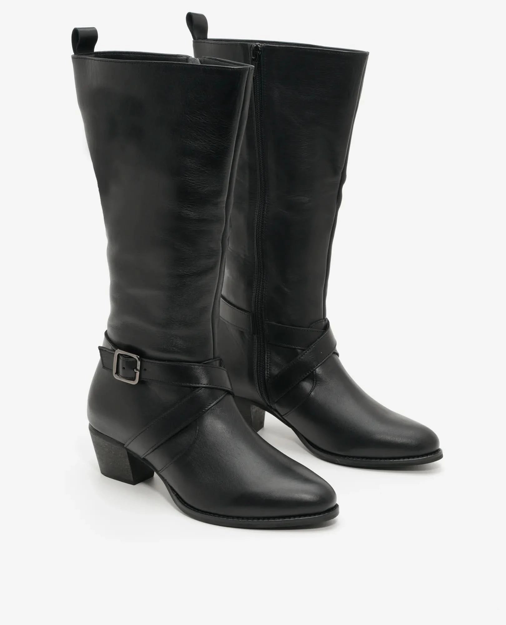 מגפי עקב לנשים דגם גייל | מגפונים לנשים מעור איכותי- בי יוניק