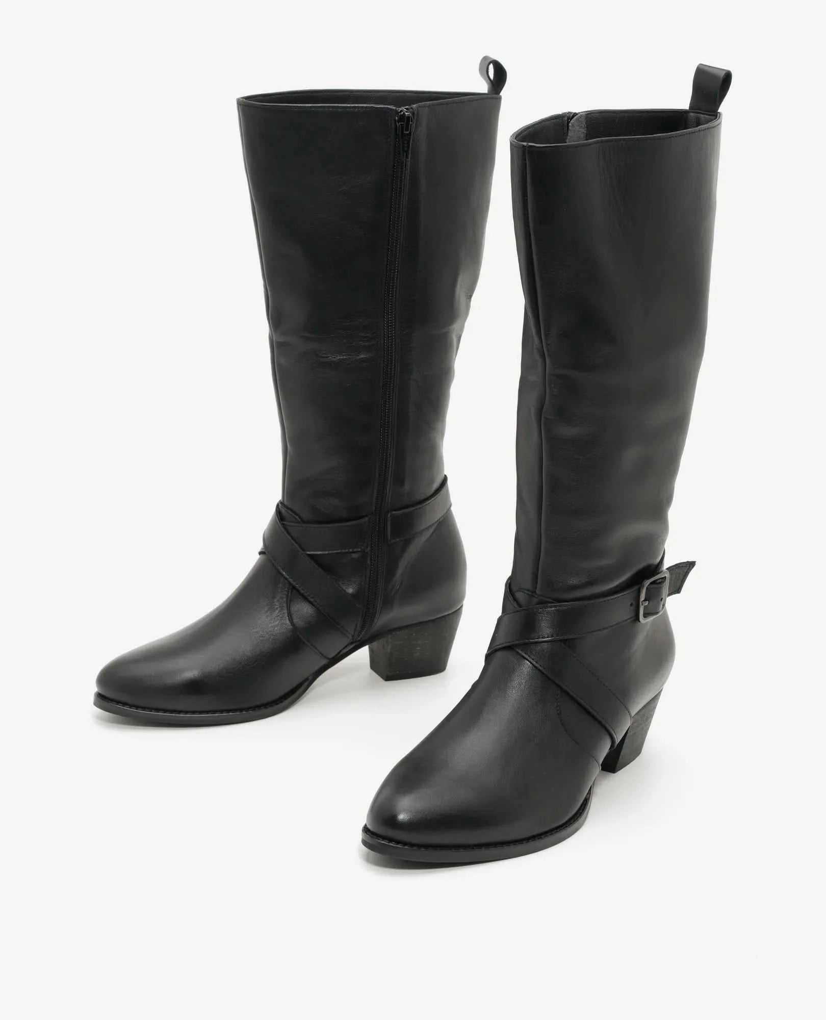 מגפי עקב לנשים דגם גייל | מגפונים לנשים מעור איכותי- בי יוניק