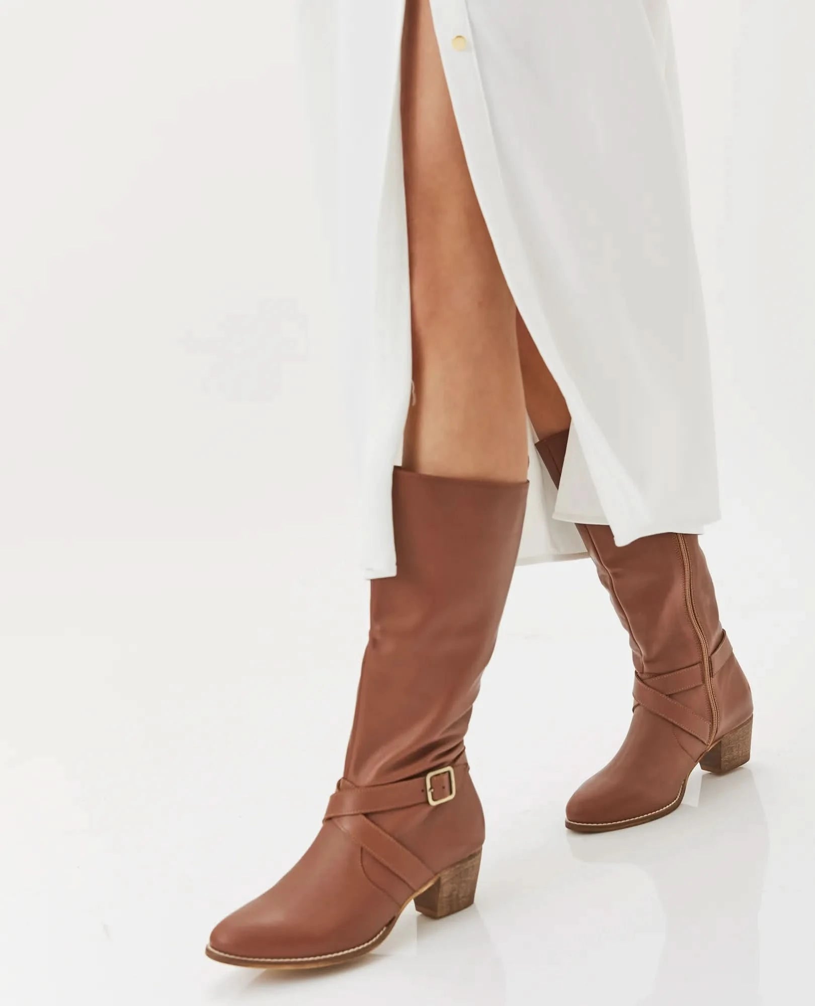 מגפי עקב לנשים דגם גייל | מגפונים לנשים מעור איכותי- בי יוניק