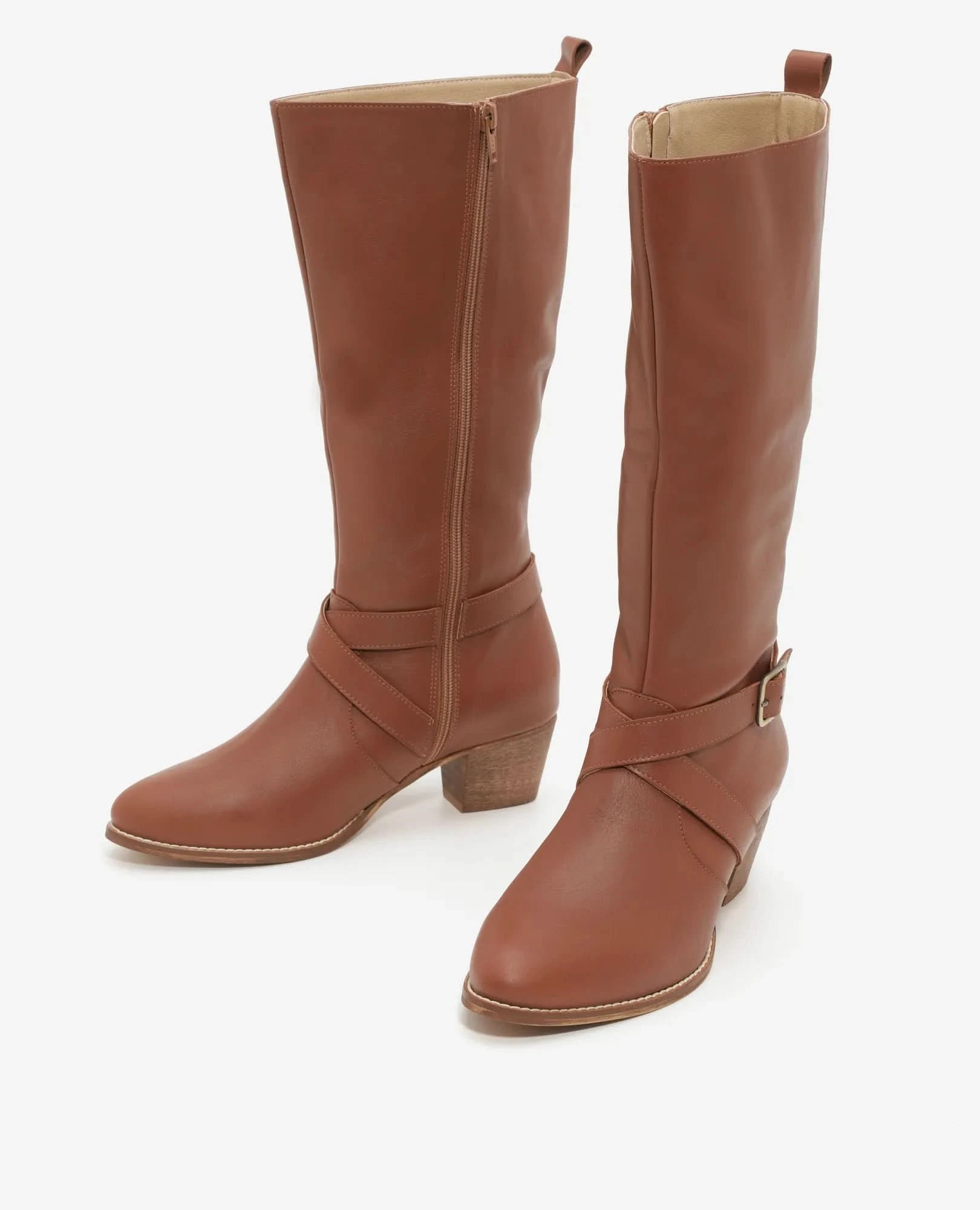 מגפי עקב לנשים דגם גייל | מגפונים לנשים מעור איכותי- בי יוניק