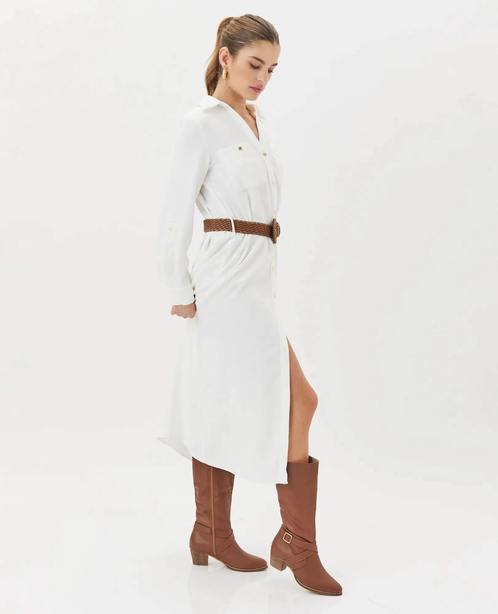 מגפי עקב לנשים דגם גייל | מגפונים לנשים מעור איכותי- בי יוניק