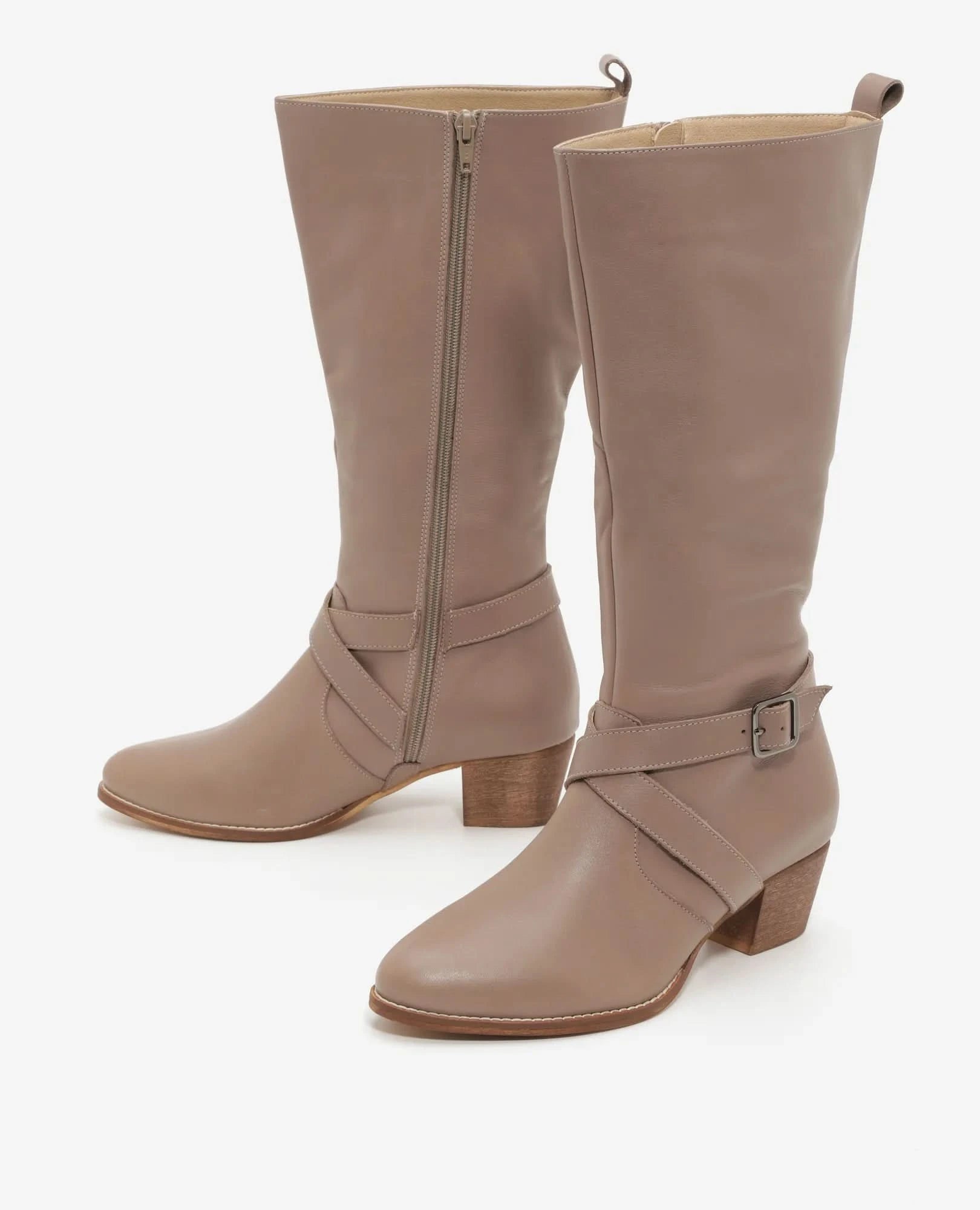 מגפי עקב לנשים דגם גייל | מגפונים לנשים מעור איכותי- בי יוניק