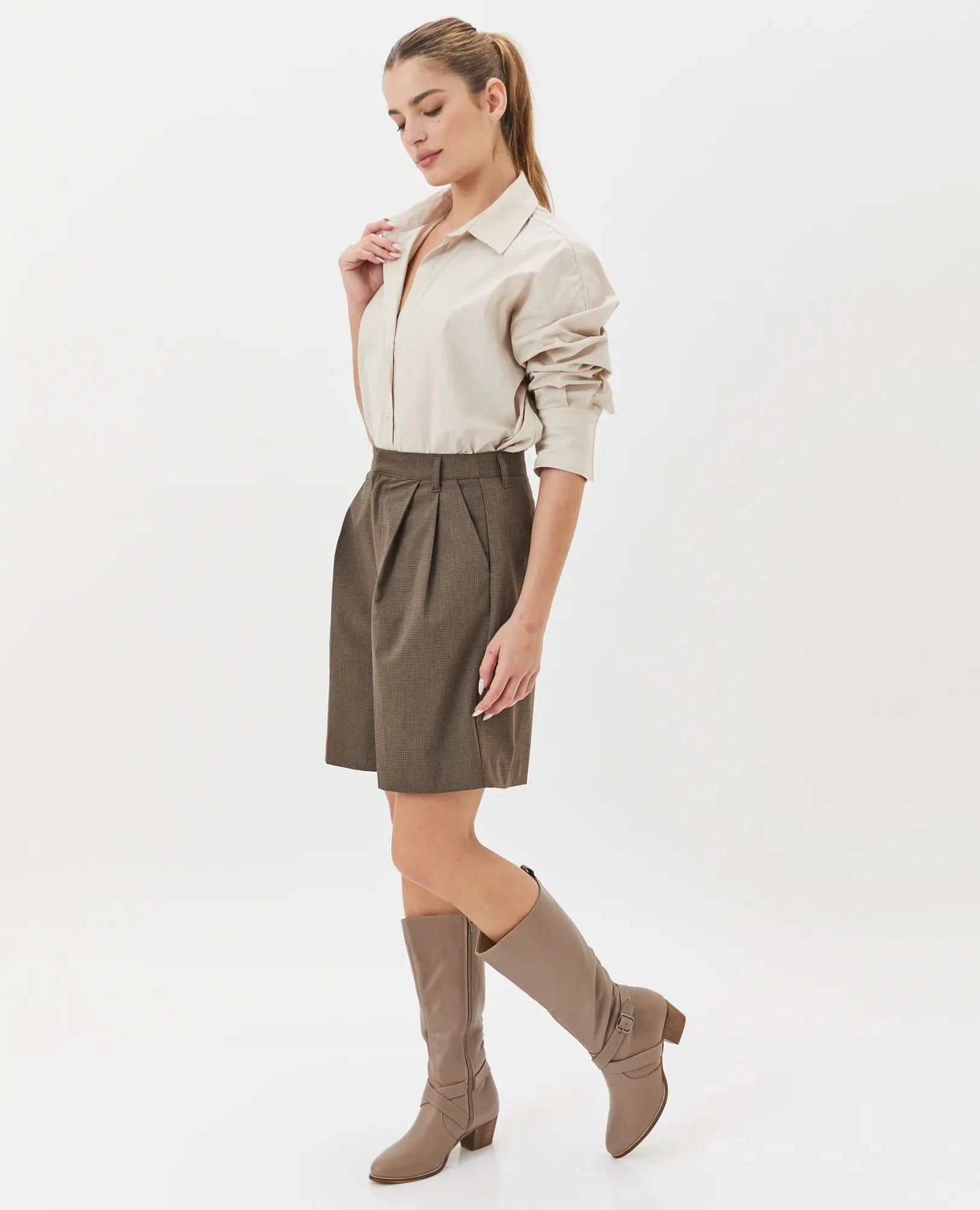 מגפי עקב לנשים דגם גייל | מגפונים לנשים מעור איכותי- בי יוניק