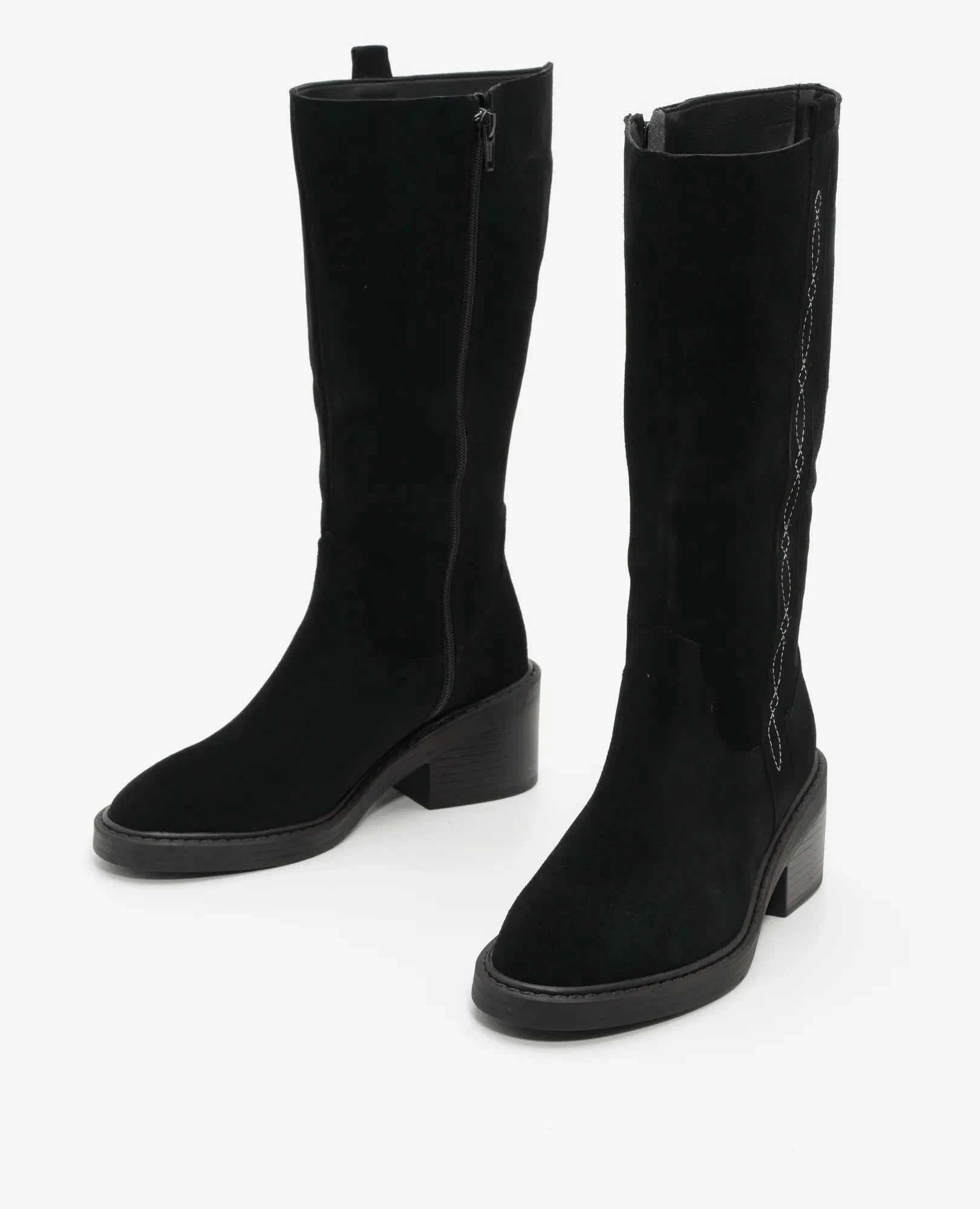 מגפיים קלאסיים מעור זמש איכותי דגם פאולה | מגפיים לנשים בי יוניק