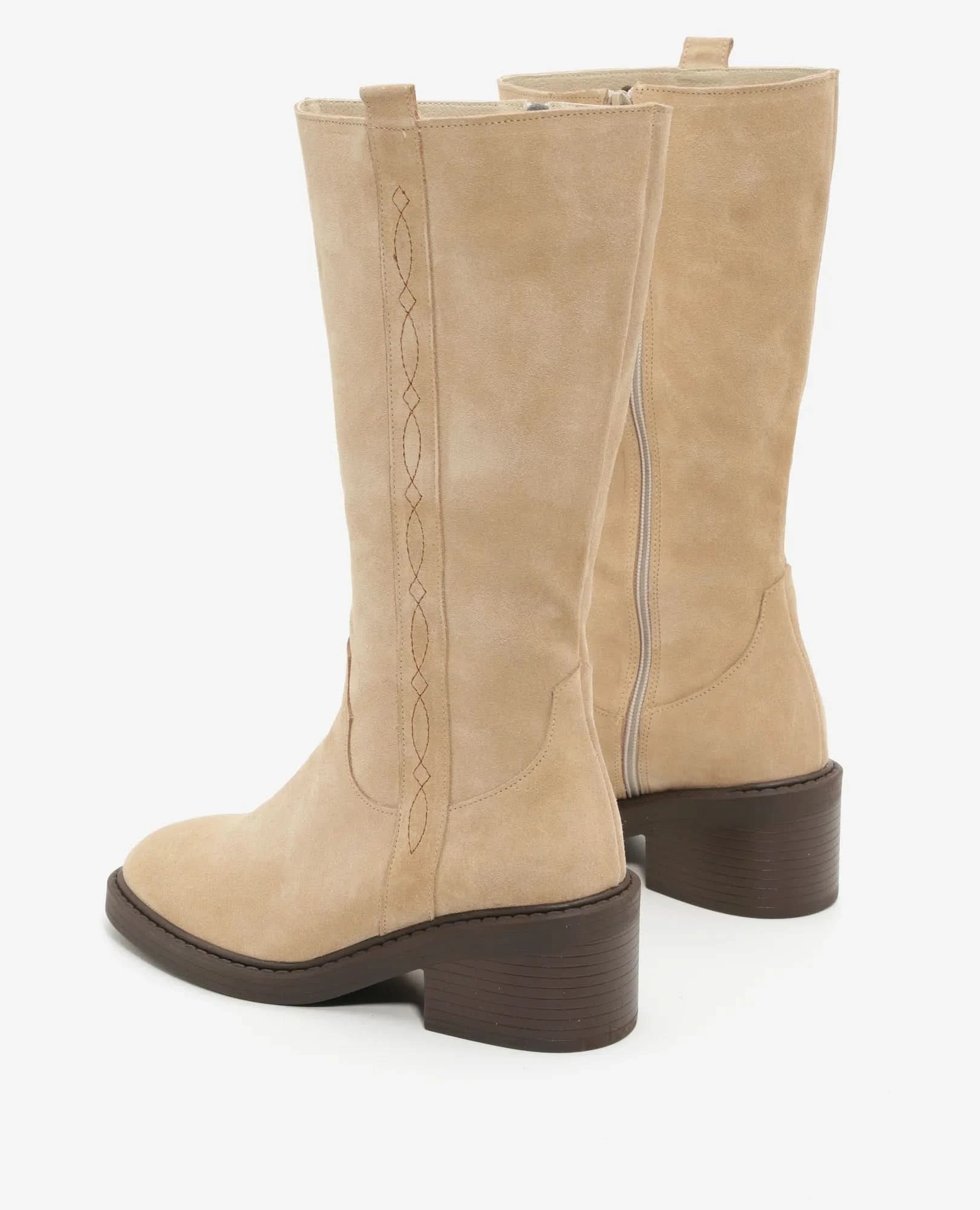 מגפיים קלאסיים מעור זמש איכותי דגם פאולה | מגפיים לנשים בי יוניק