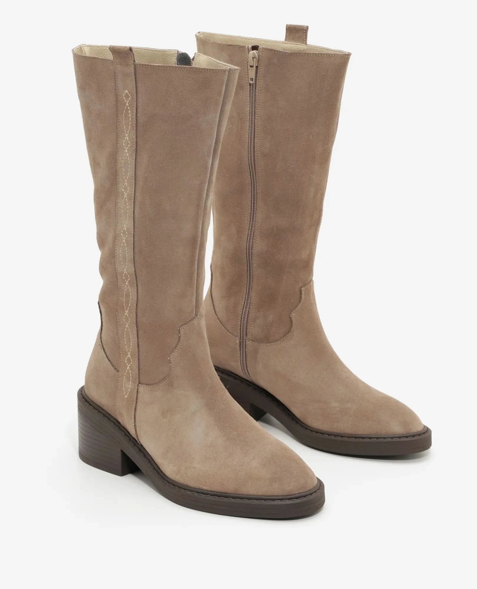 מגפיים קלאסיים מעור זמש איכותי דגם פאולה | מגפיים לנשים בי יוניק