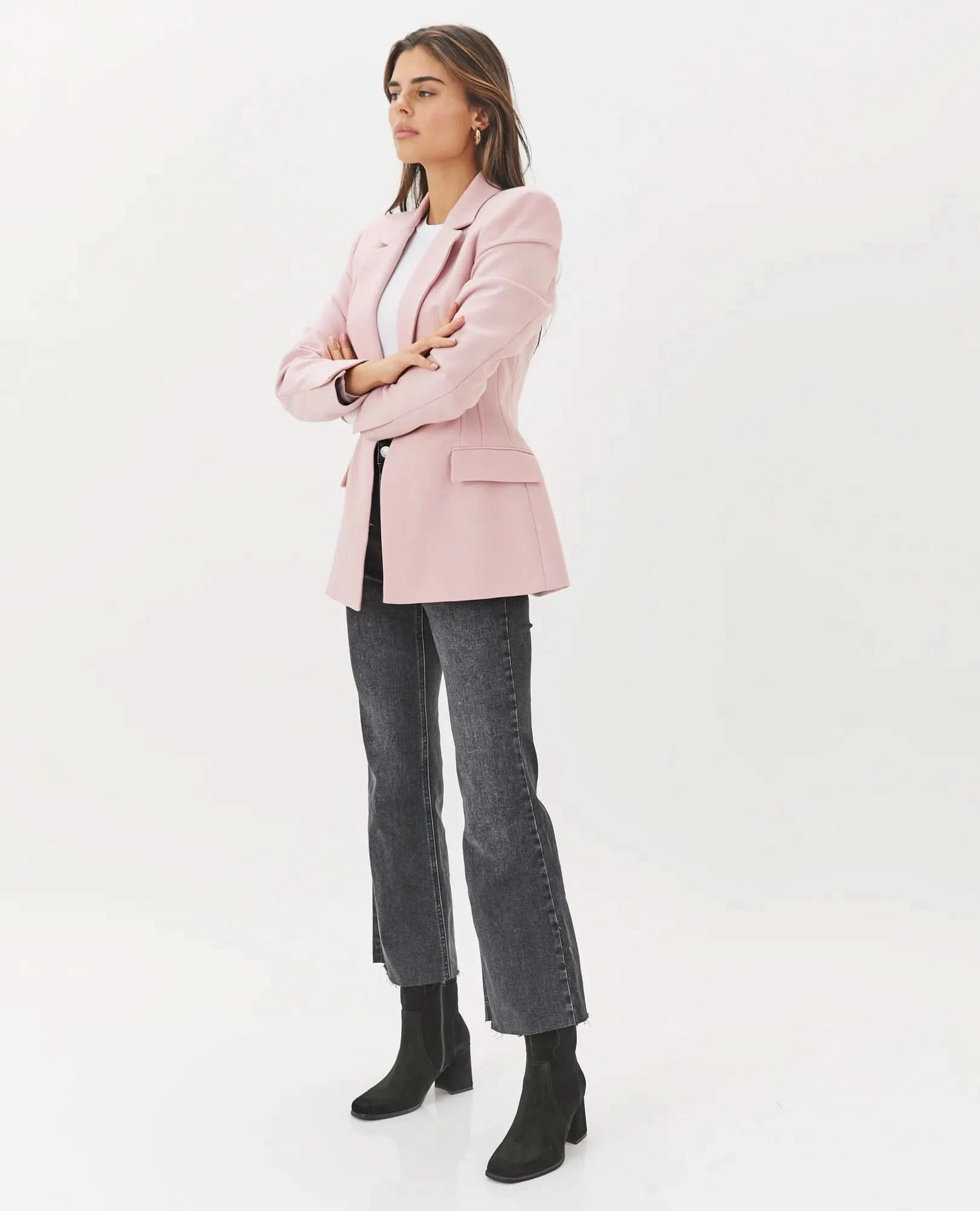 מגפוני עקב מעור זמש איכותי דגם בריטני | מגפונים לנשים- בי יוניק