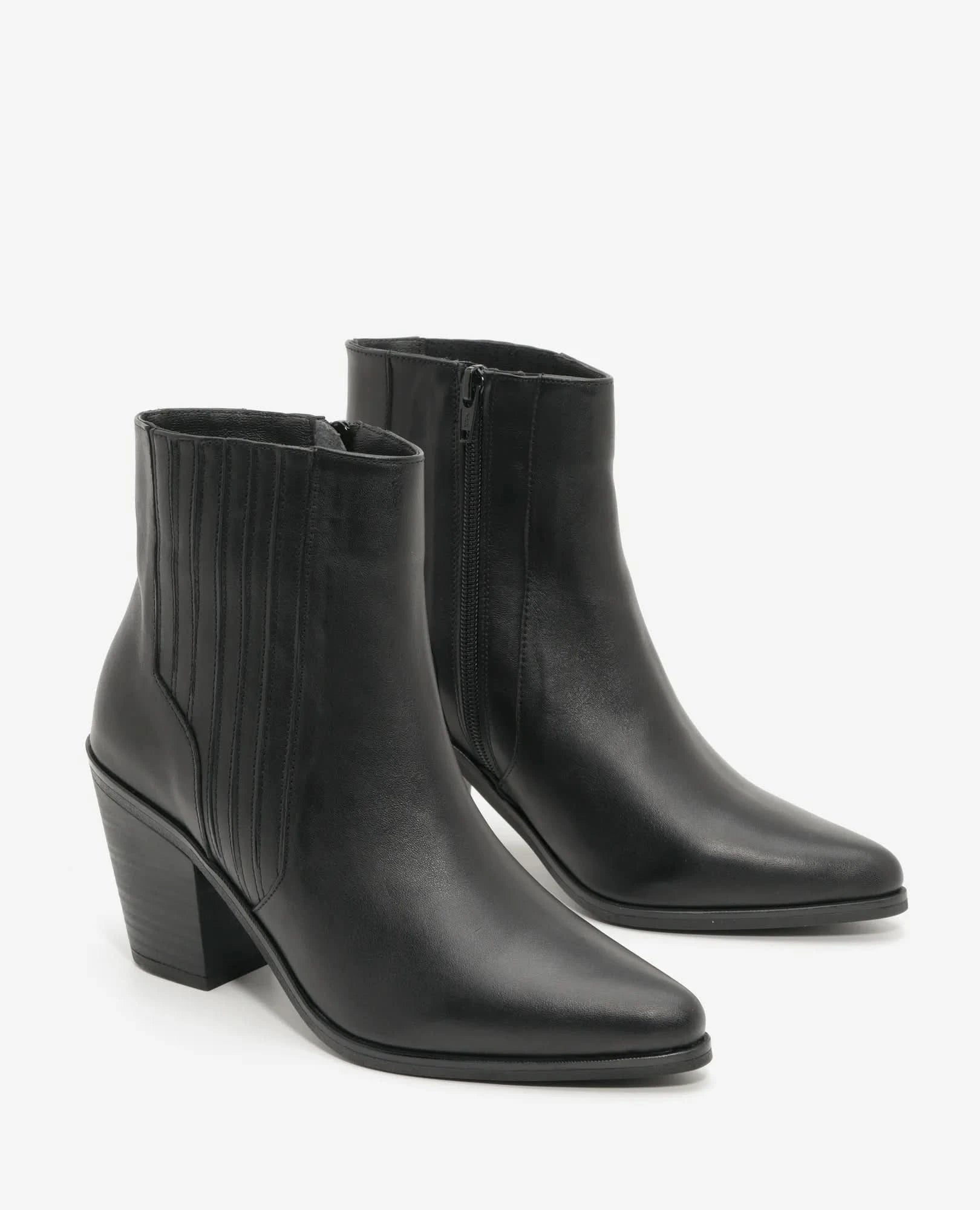 מגפוני עקב מעור איכותי דגם אפריל | מגפונים לנשים | בי יוניק