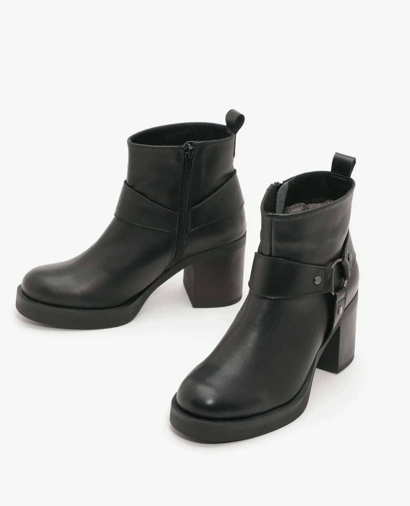 מגפוני עקב מעור דגם רז | מגפונים לנשים בחנויות ובאתר בי יוניק