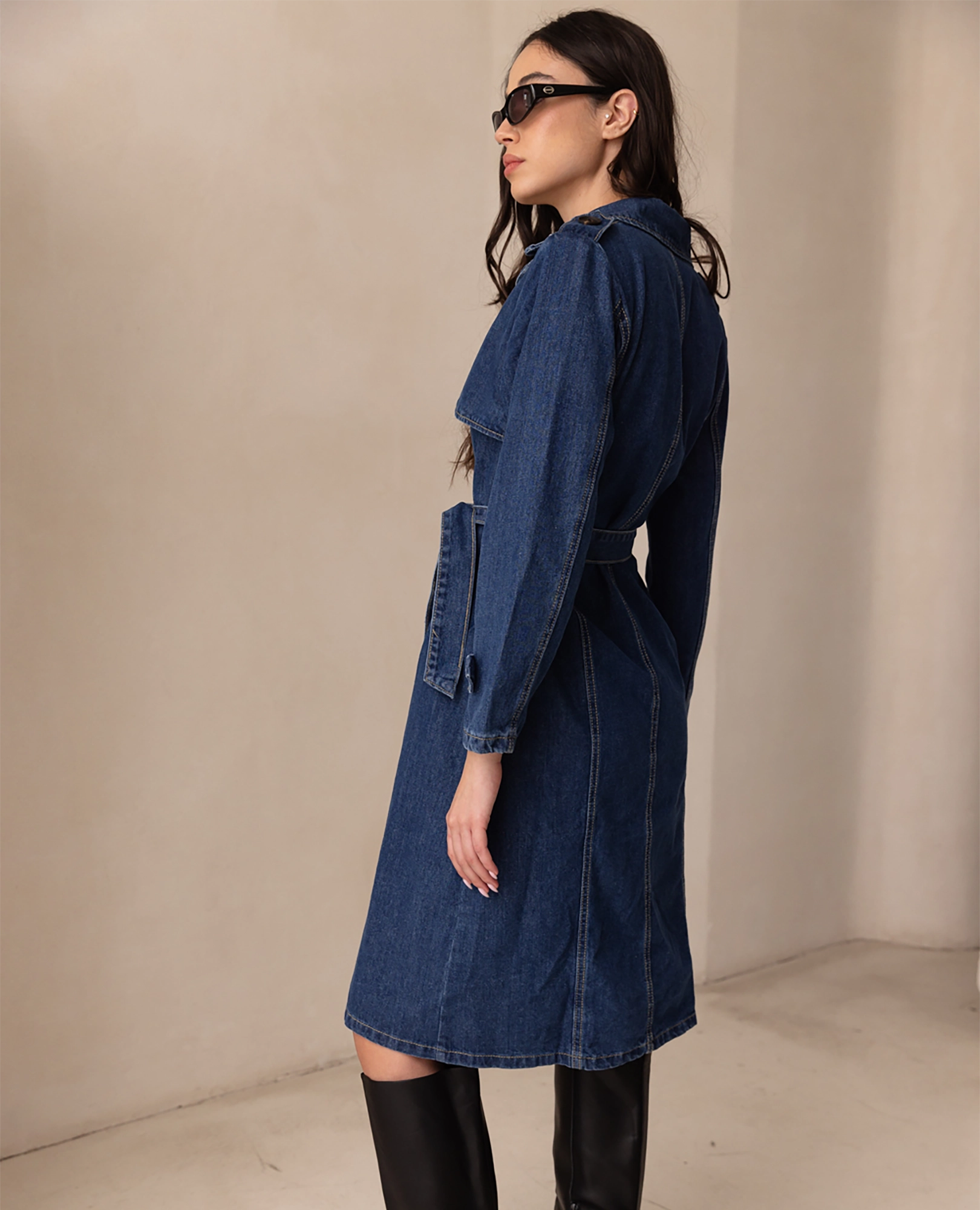 ג'קט טרנץ' ג'ינס ארוך - B Unique - ג'קטים