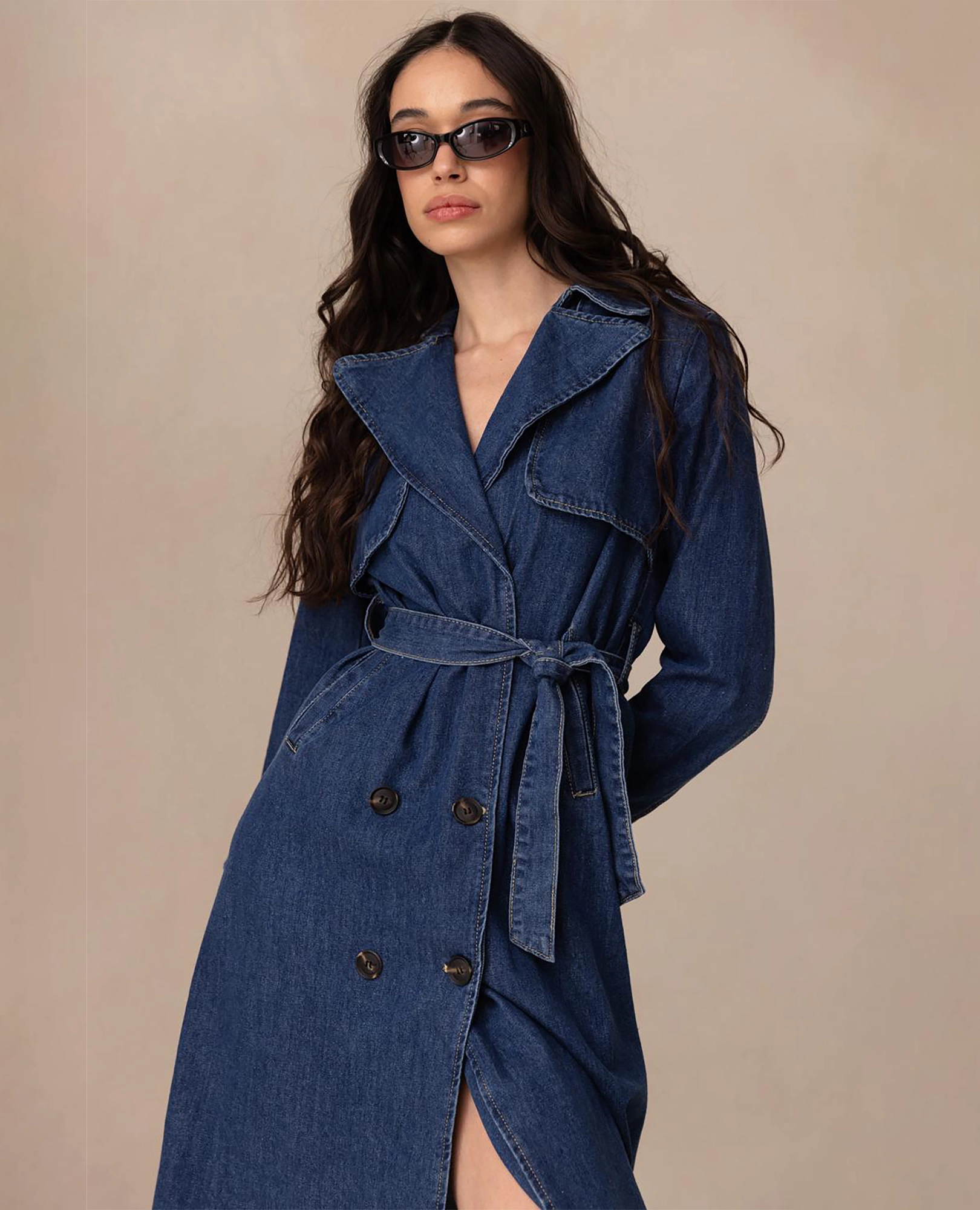 ג'קט טרנץ' ג'ינס ארוך - B Unique - ג'קטים