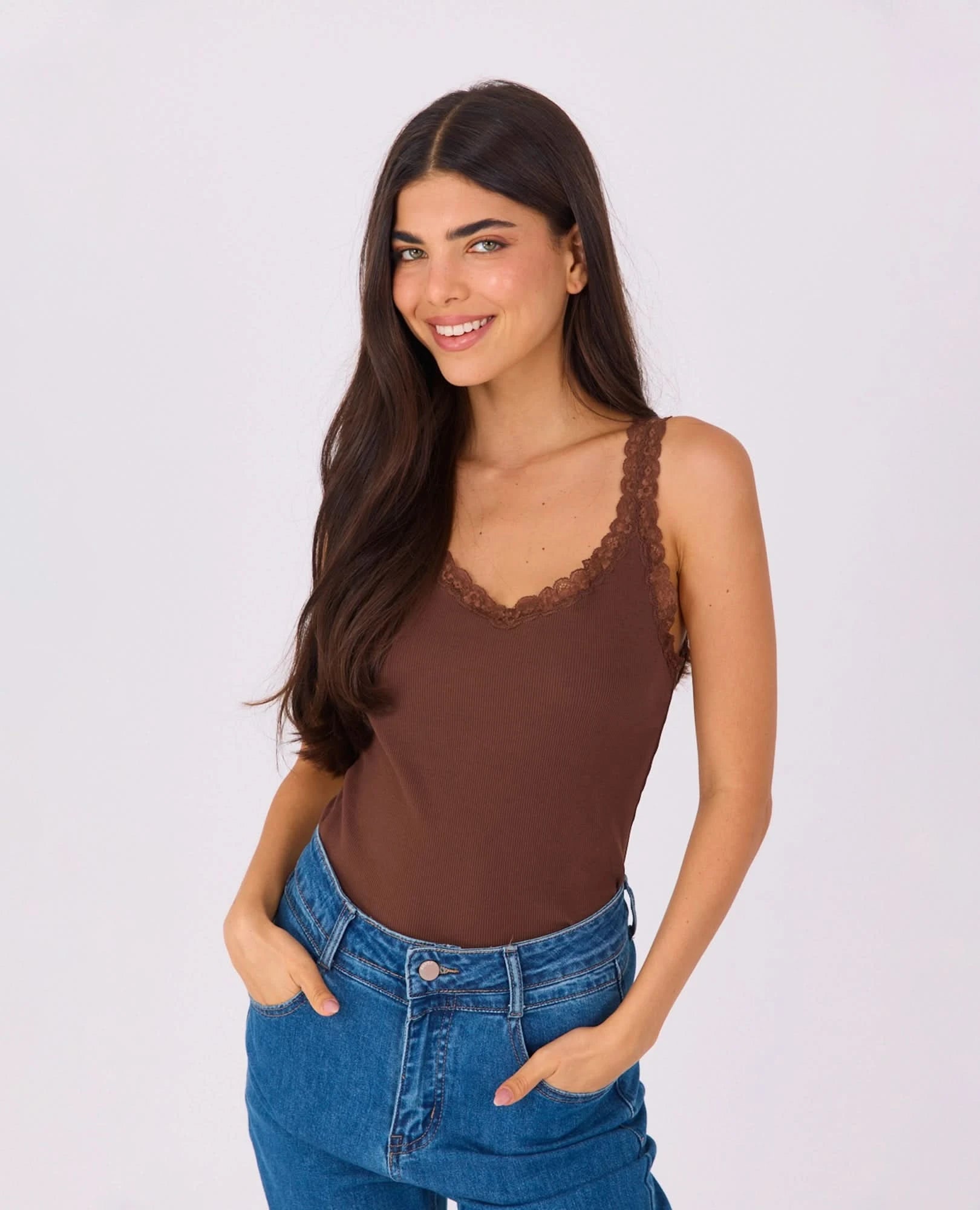 גופיה ריפ תחרה - B Unique - גופייה