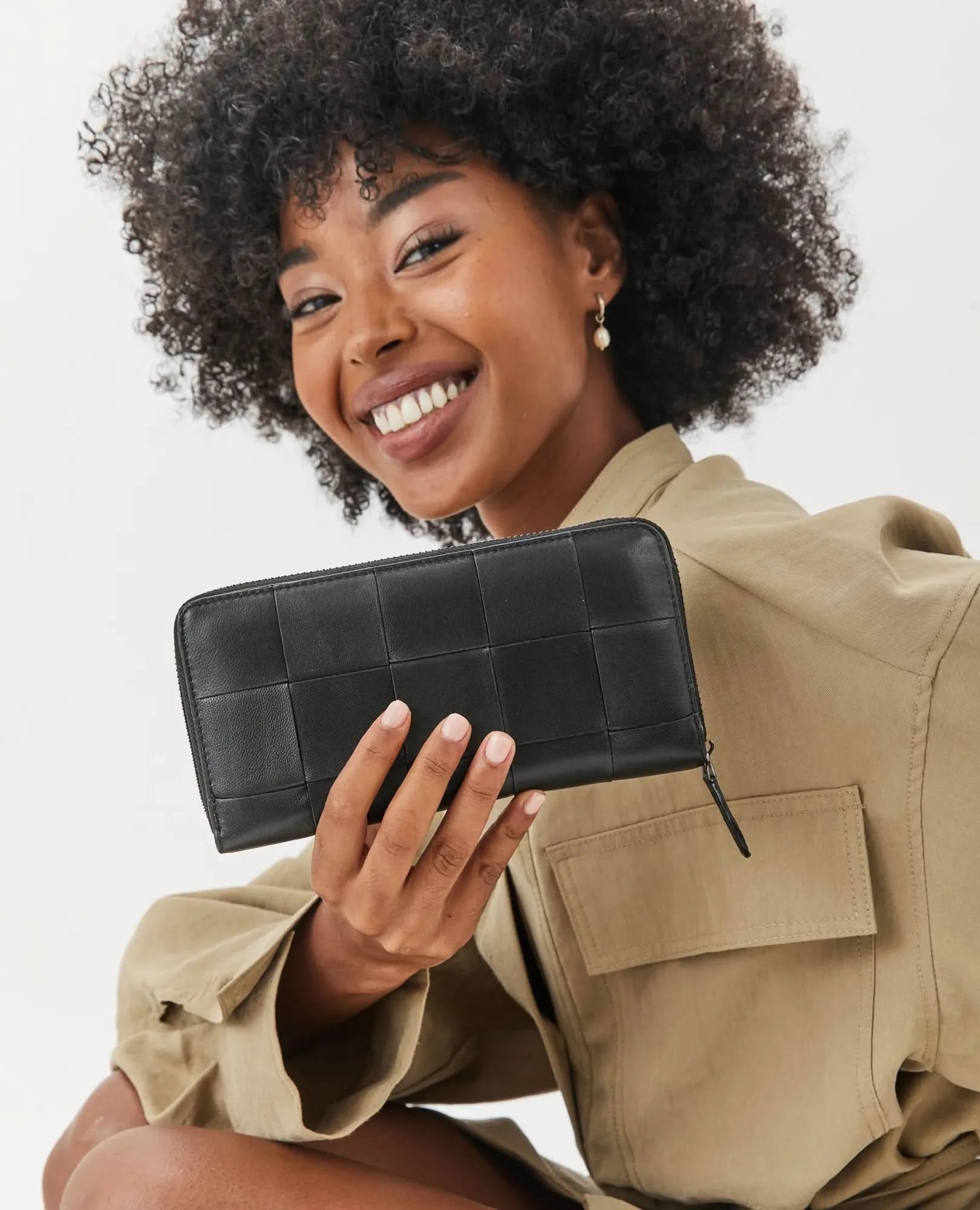 ארנק עור ריבועים- מירית- בי יוניק