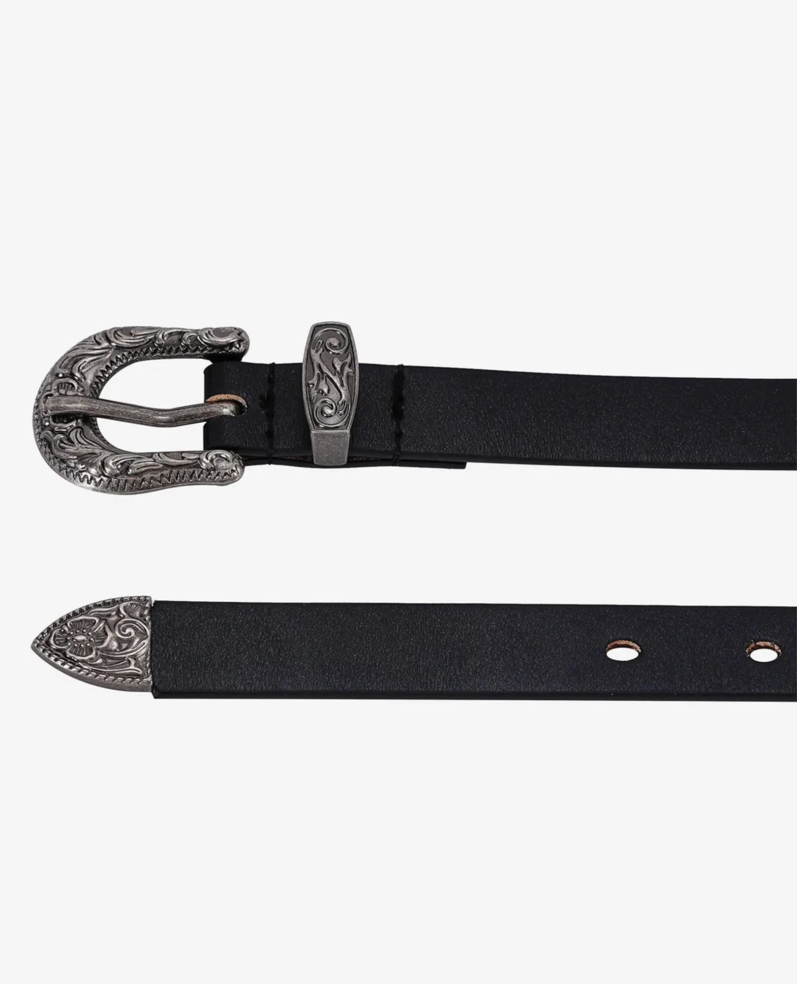 חגורת עור אבזם מעוטר 1.5 ס"מ - B Unique