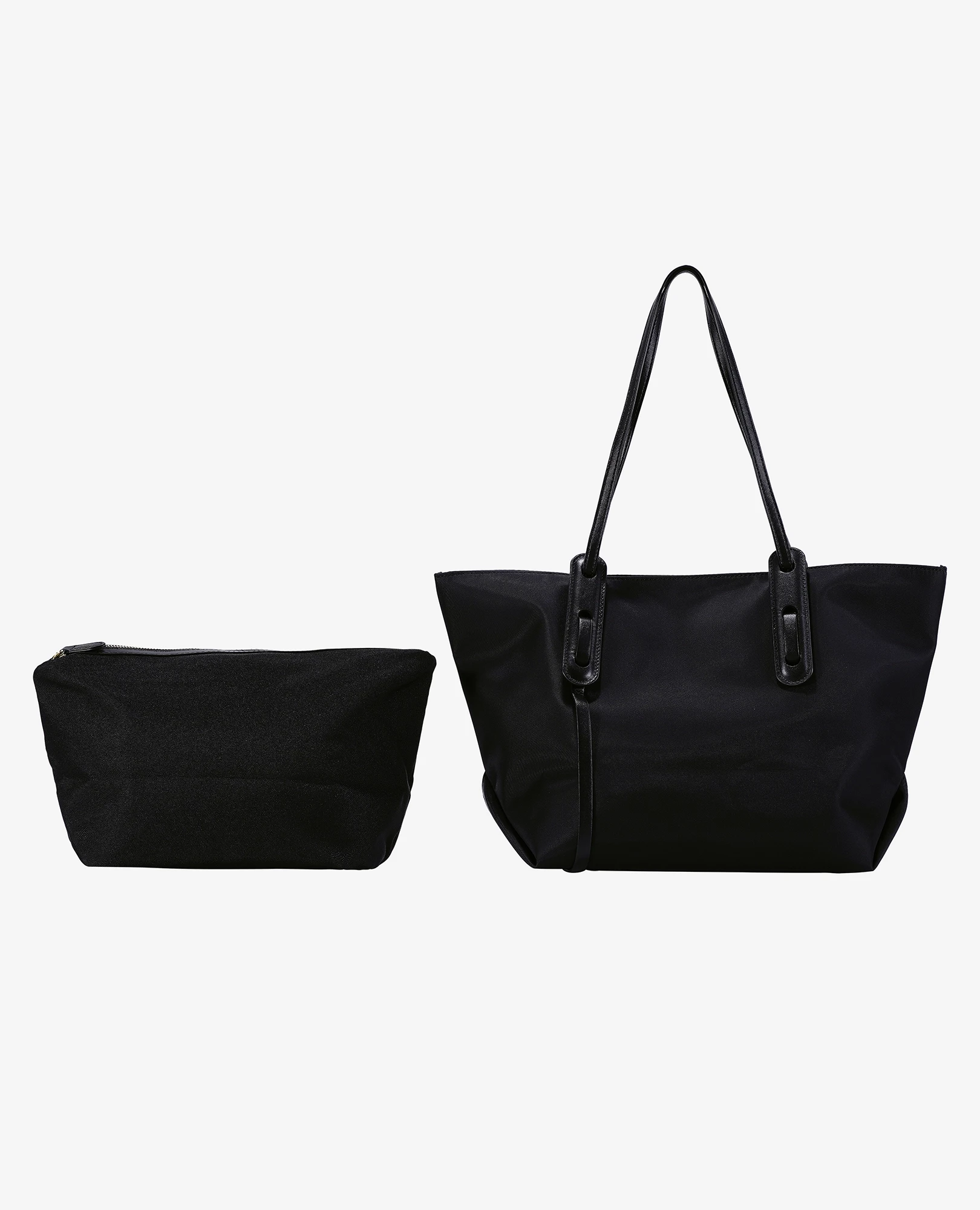 תיק צד ניילון עם עור