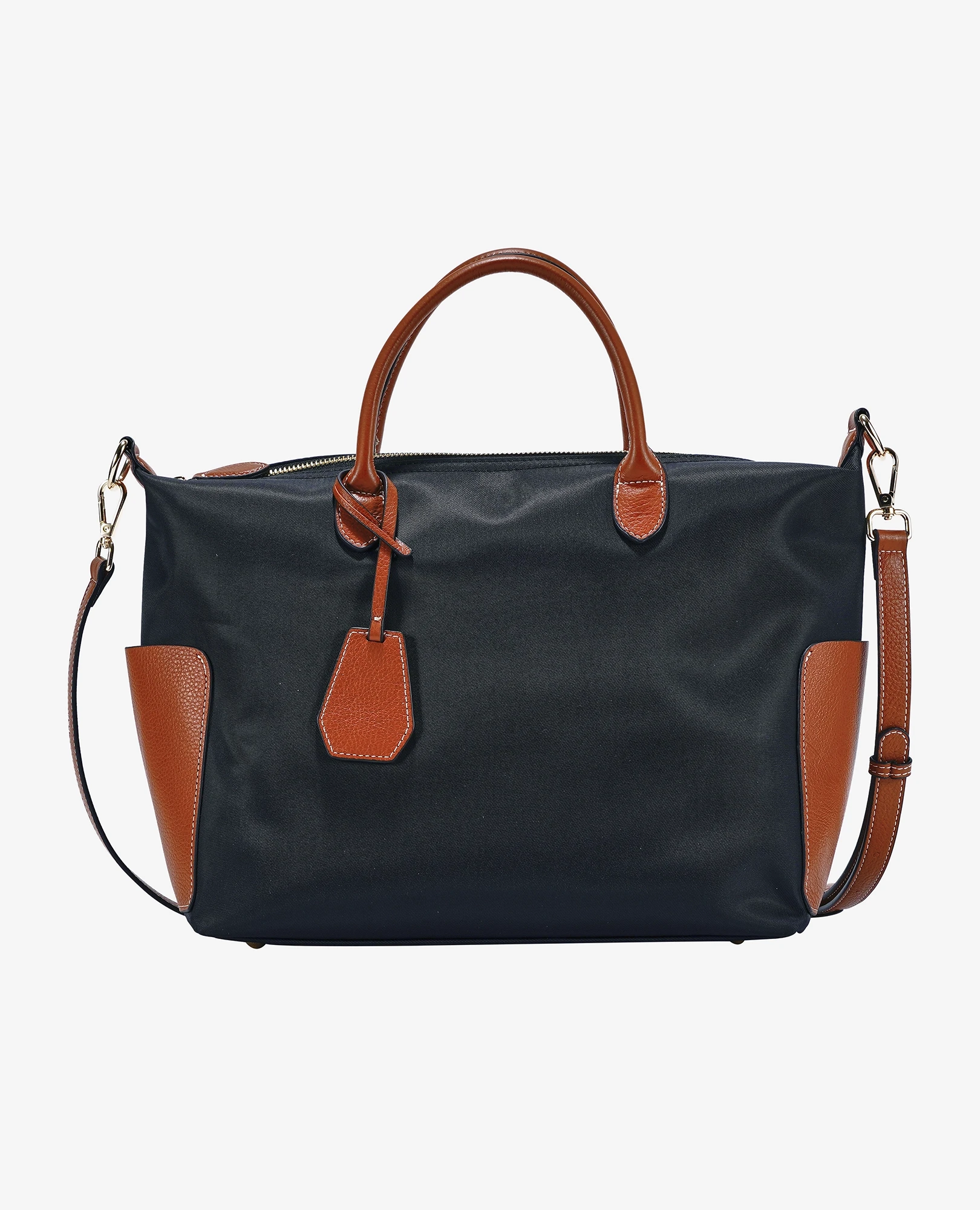 תיק ניילון משולב עם עור