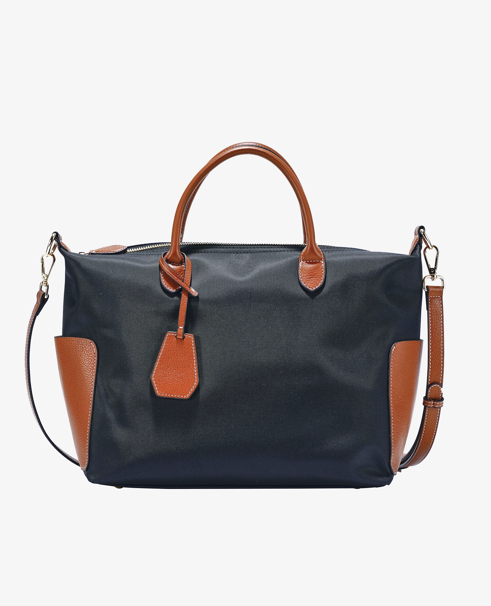 תיק ניילון משולב עם עור