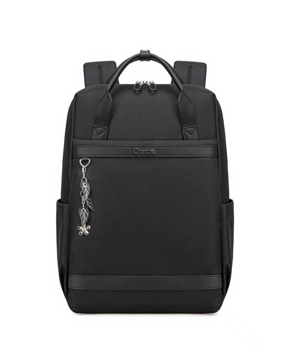 תיק מחשב נייד עם תא קדמי בצבע שחור מבית B-Unique Bags, עמיד למים עם תא קדמי ותאי צד.