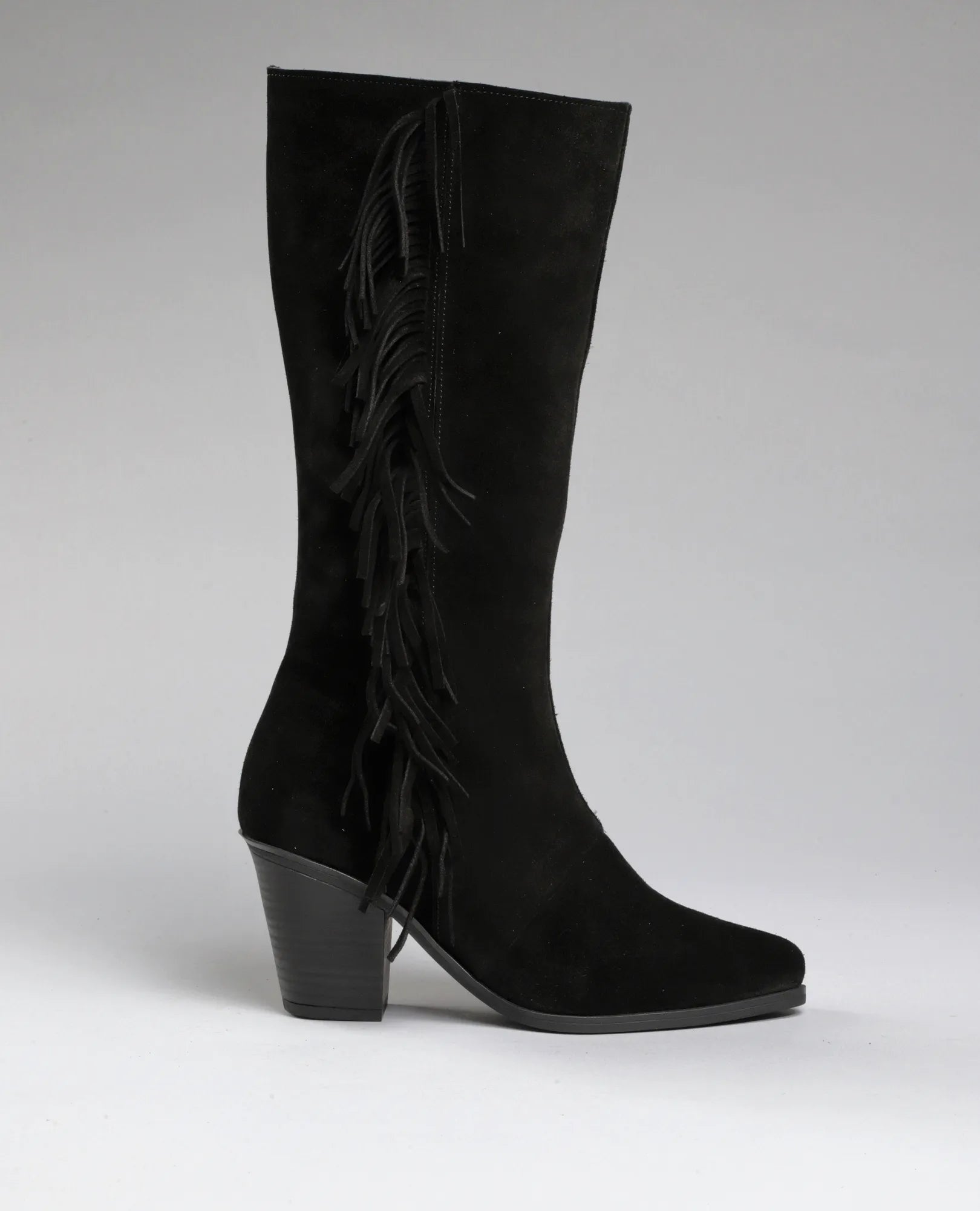 מגפי זמש בשילוב פרנזים - שיילה - B Unique -  מגפיים