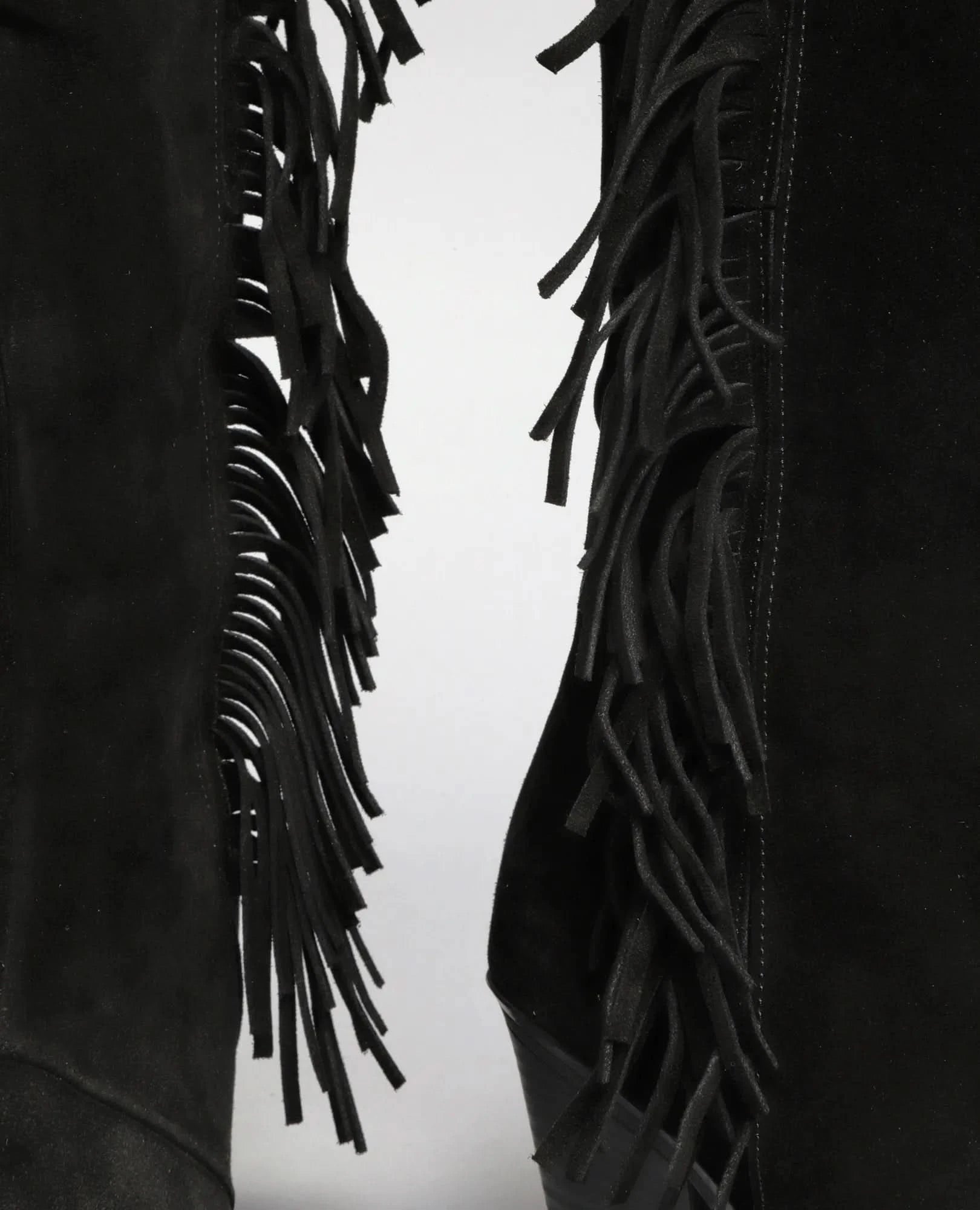 מגפי זמש בשילוב פרנזים - שיילה - B Unique -  מגפיים