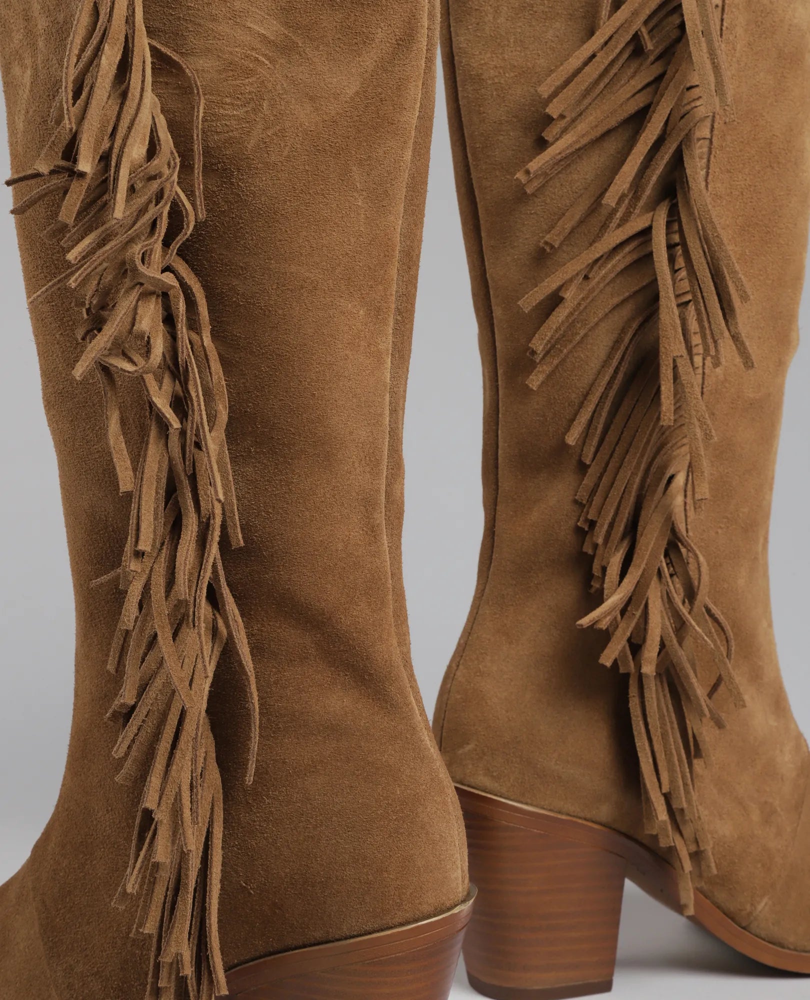 מגפי זמש בשילוב פרנזים - שיילה - B Unique -  מגפיים