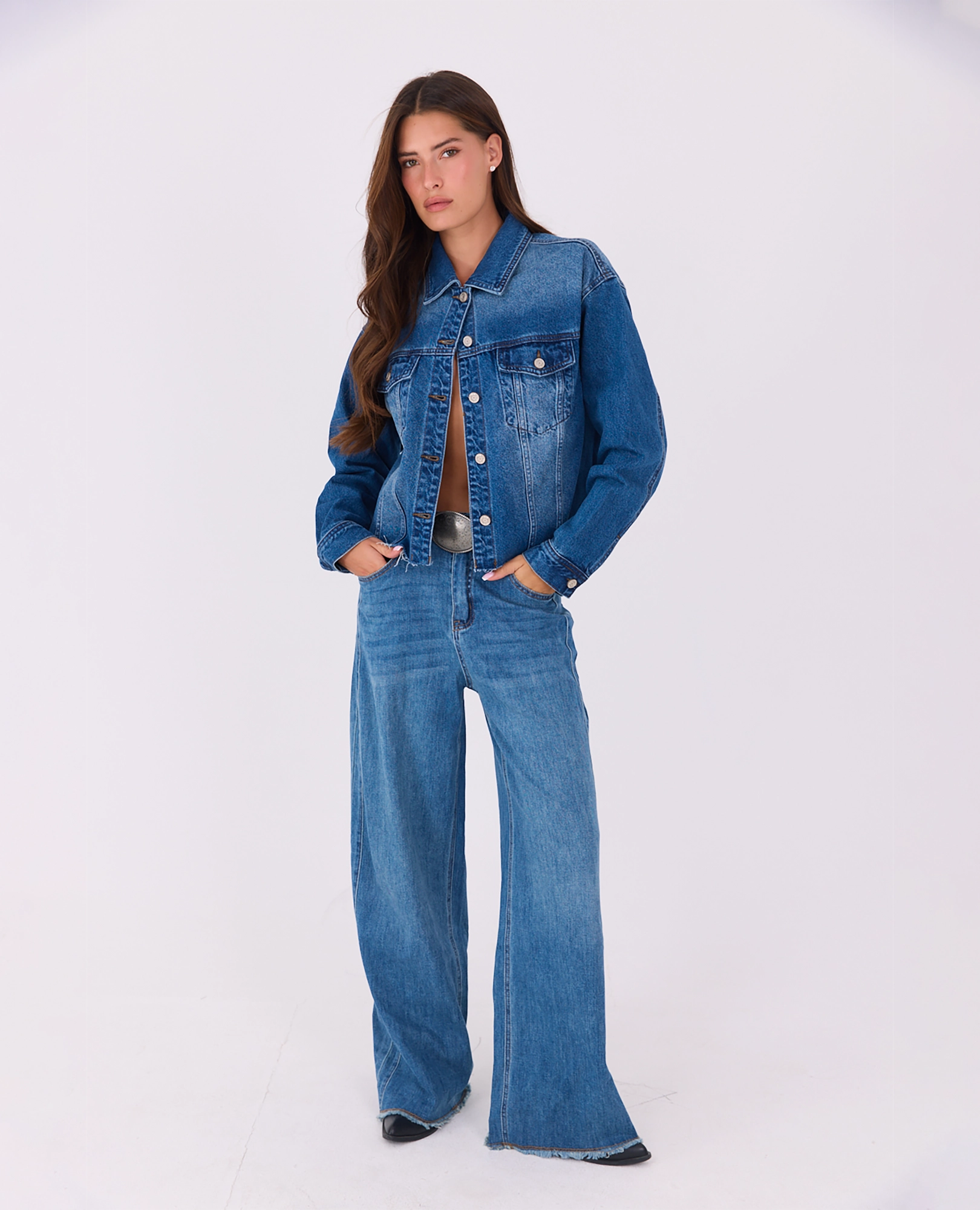 ג'קט ג'ינס גזור - B Unique -  ג'קטים