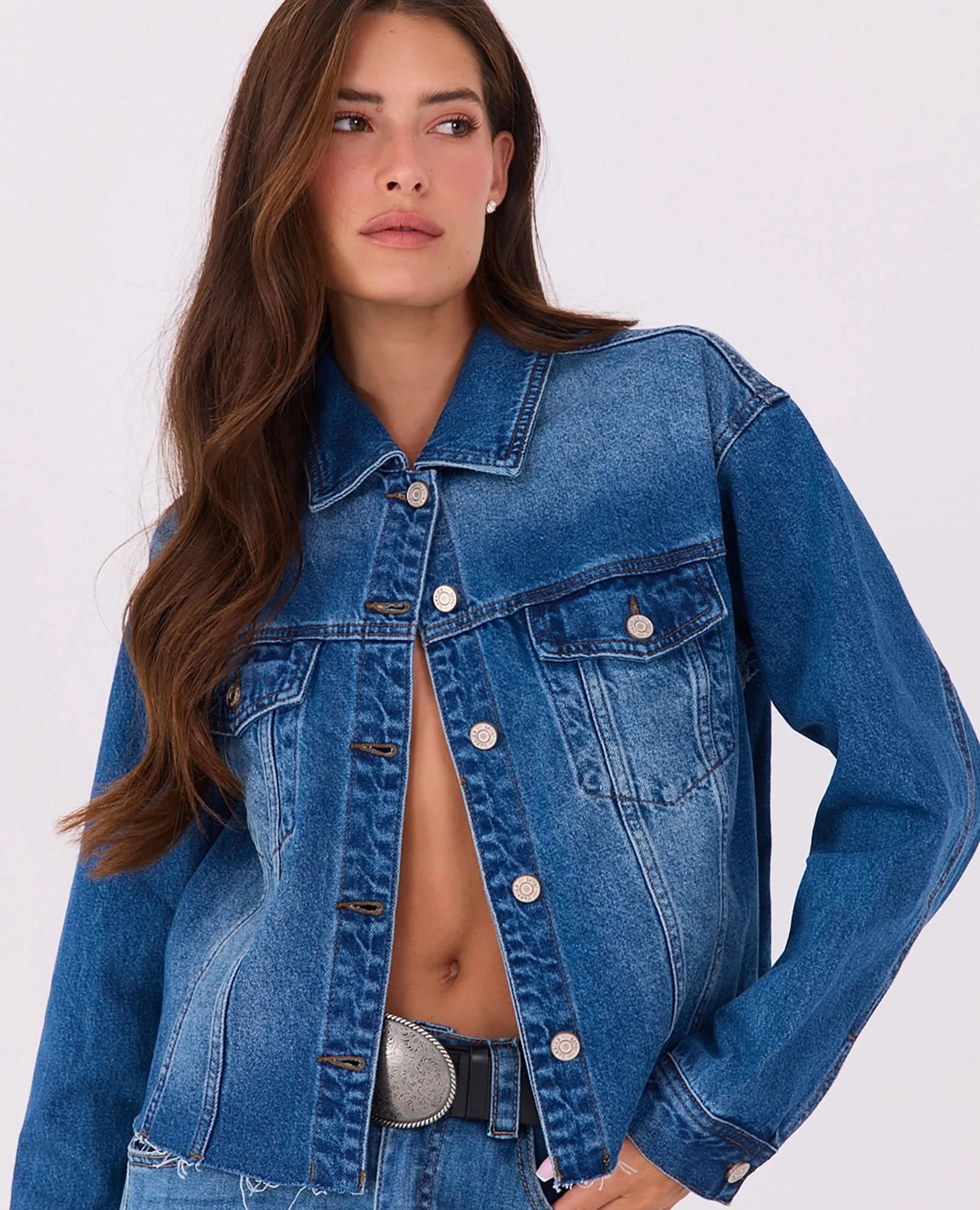 ג'קט ג'ינס גזור - B Unique -  ג'קטים