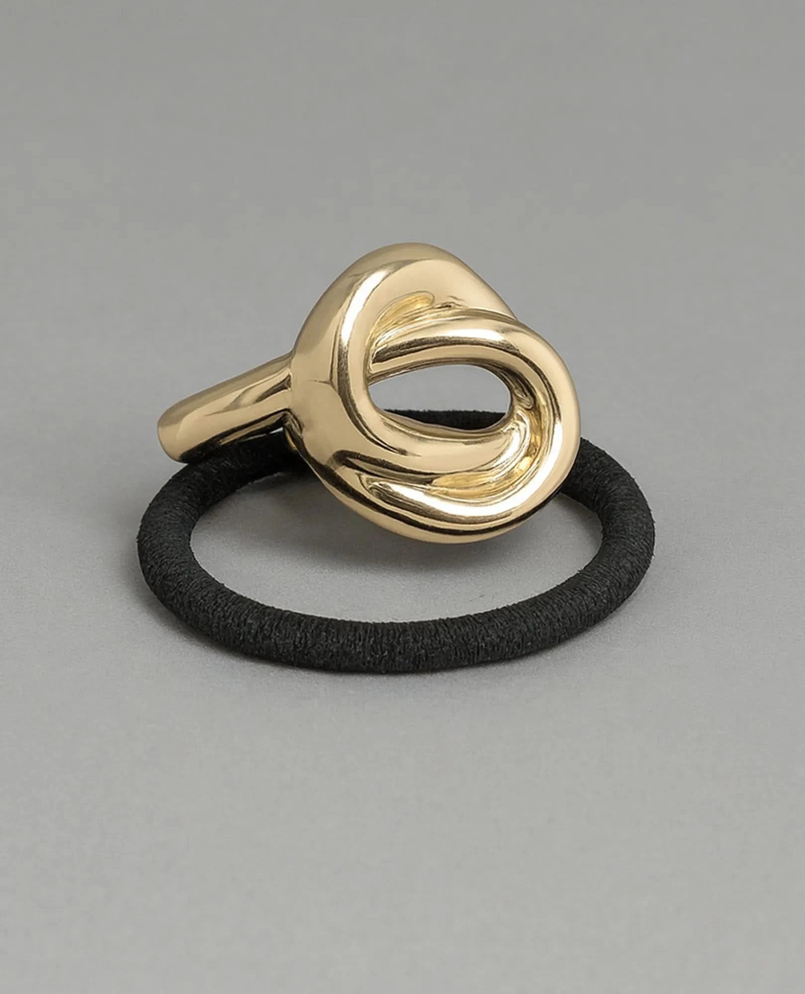 גומייה לשיער עם עיטור זהב- קשר - B Unique -  תכשיטים