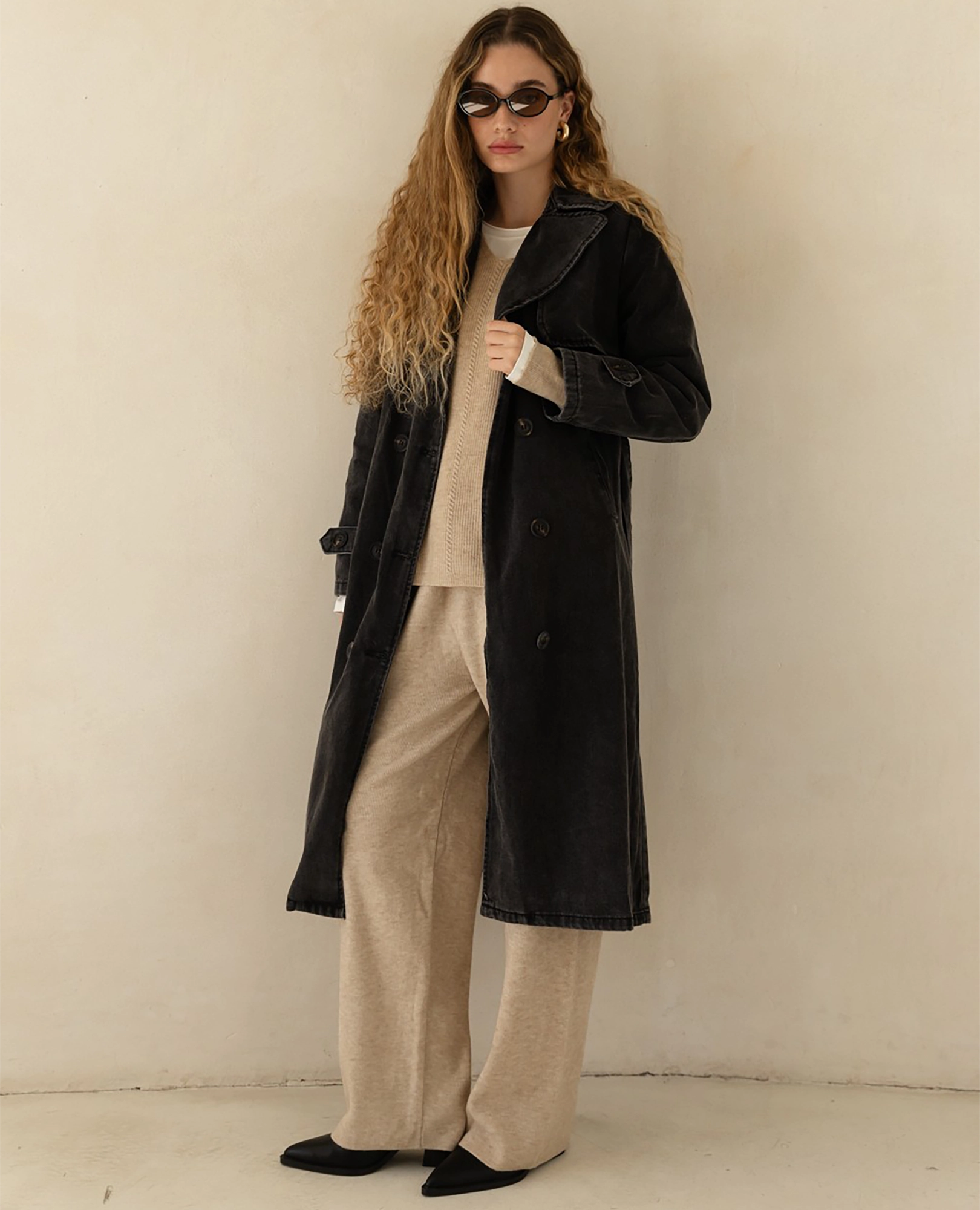 ג'קט טרנץ' ג'ינס ארוך - B Unique -  ג'קטים