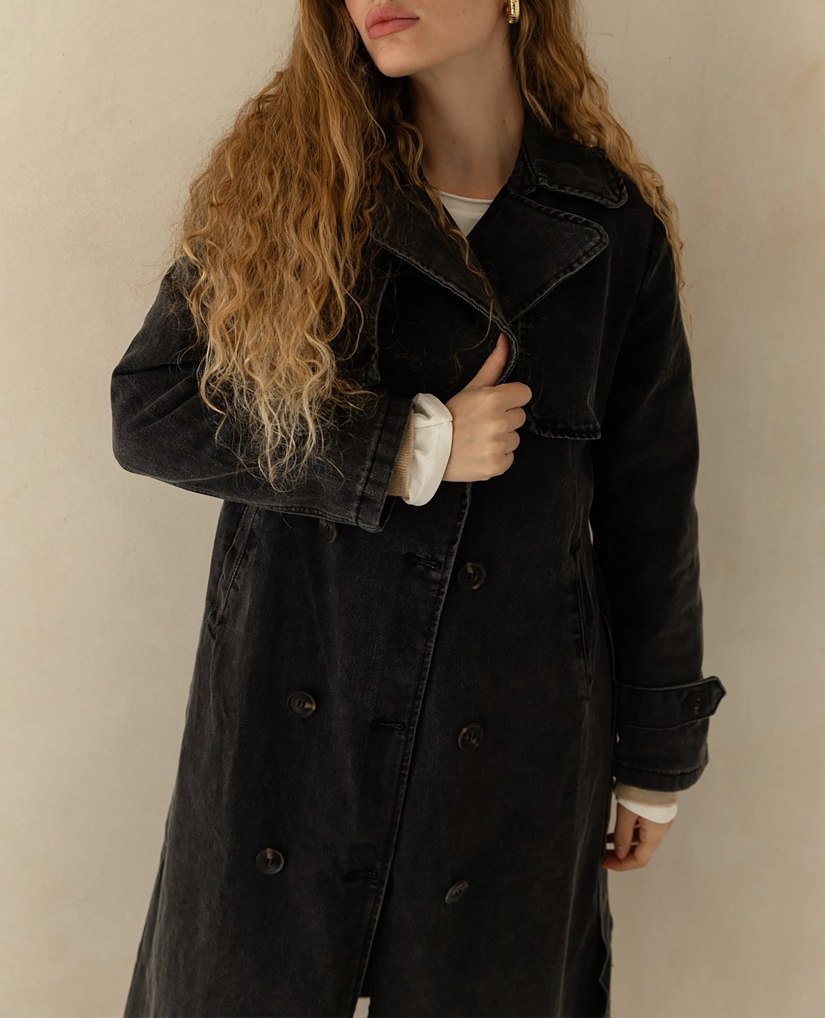 ג'קט טרנץ' ג'ינס ארוך - B Unique -  ג'קטים