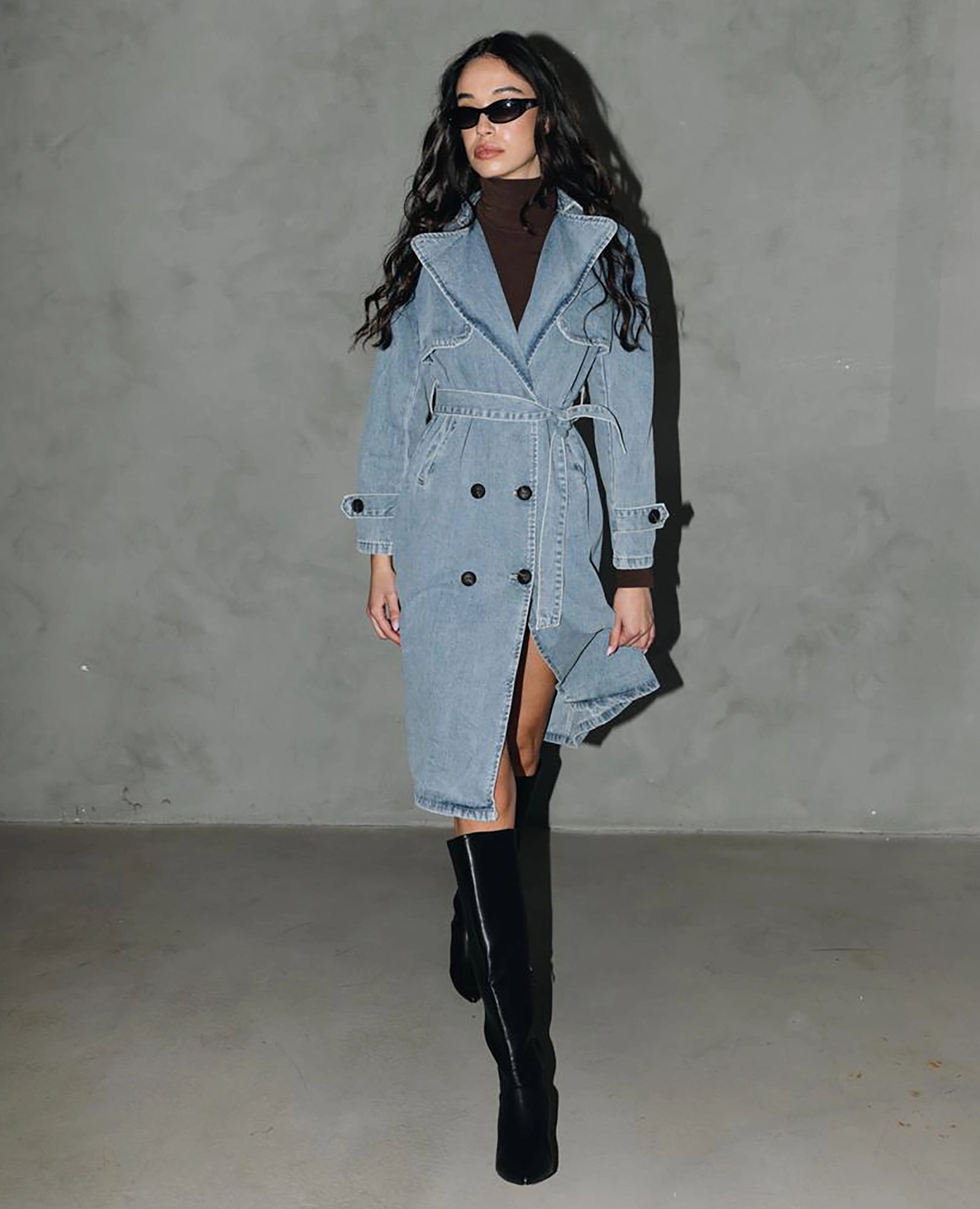 ג'קט טרנץ' ג'ינס ארוך - B Unique -  ג'קטים