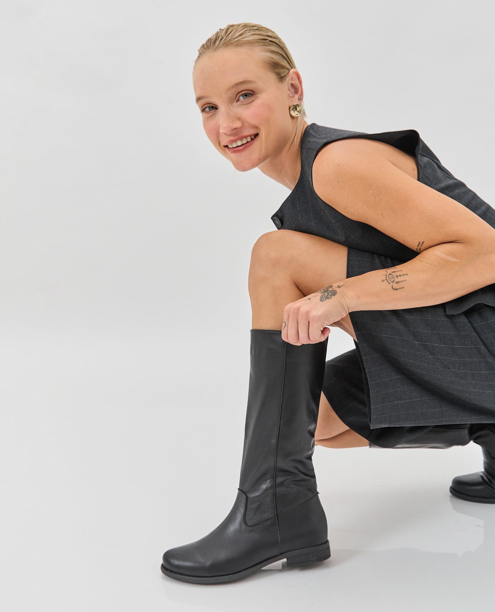 מגפיים שטוחים - נרקיס - B Unique -  מגפיים