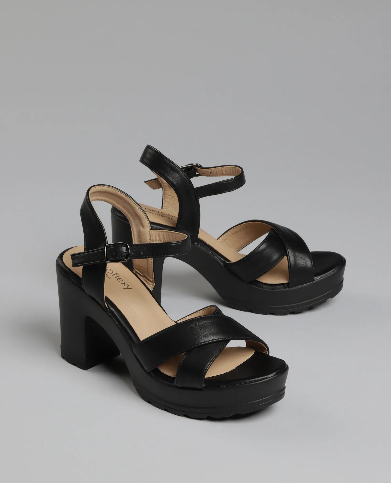 סנדלי עקב פלטפורמה - B Unique -  סנדלים