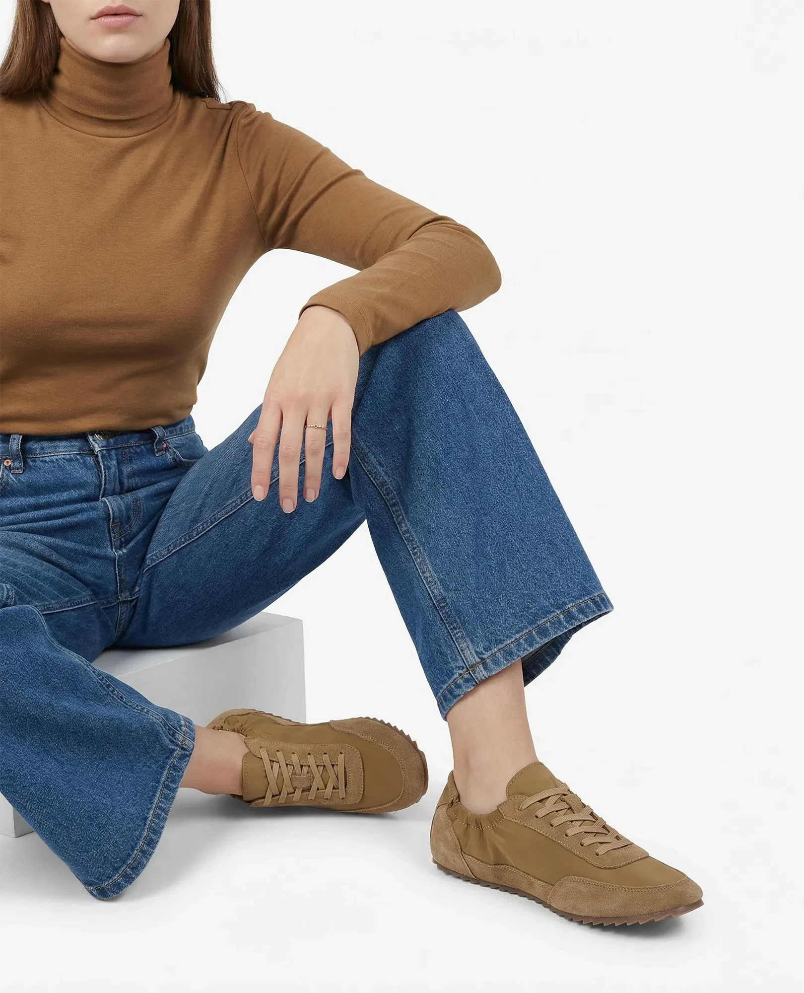 סניקרס עם גומי- קרי - B Unique -  סניקרס