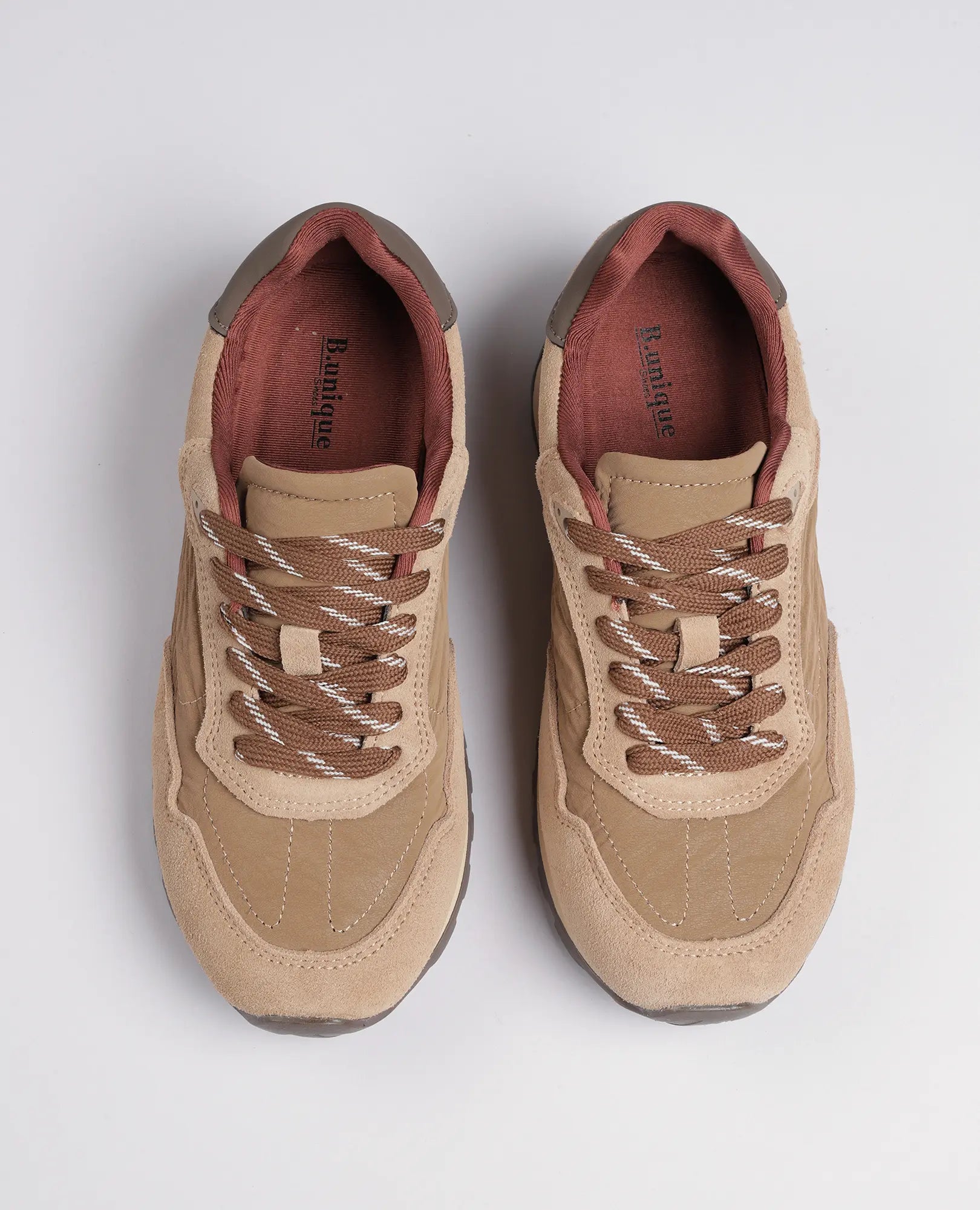 סניקרס עור זמש בשילוב ניי - B Unique -  סניקרס