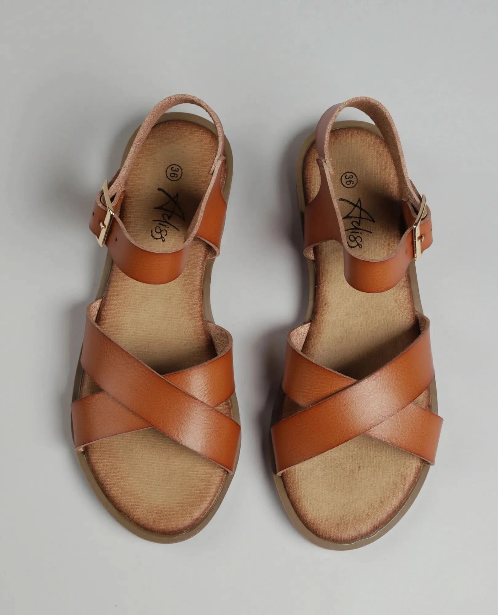 סנדלי רצועות - ליבנת - B Unique -  סנדלים